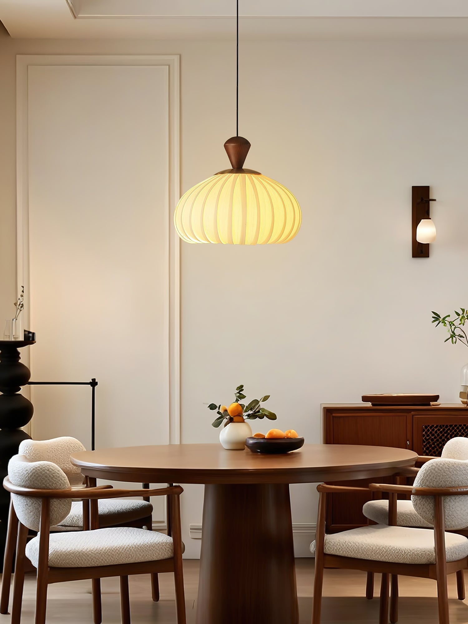 Evaryn Pleated Pendant Light-Neutral Decor