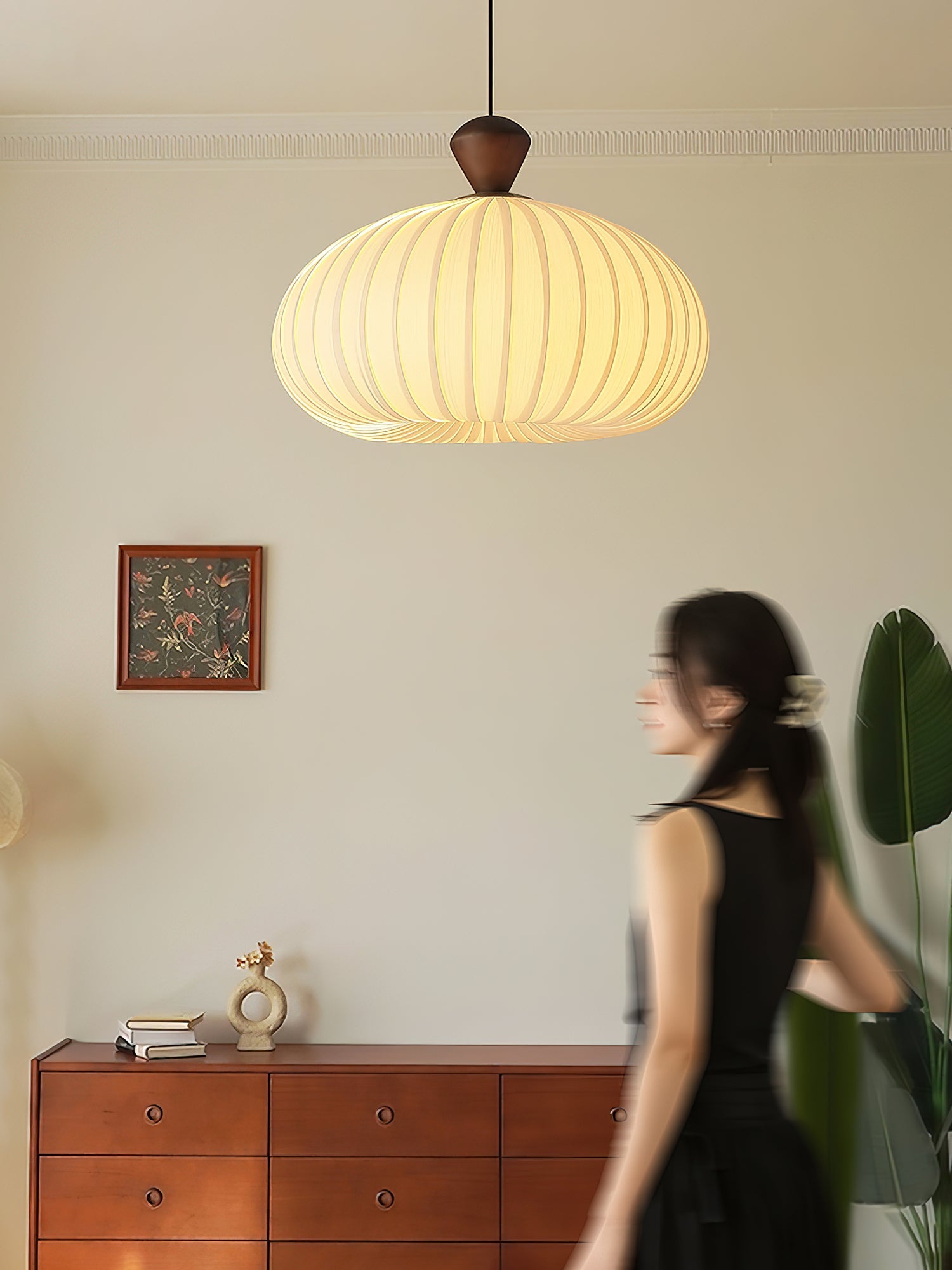 Evaryn Pleated Pendant Light-Neutral Decor