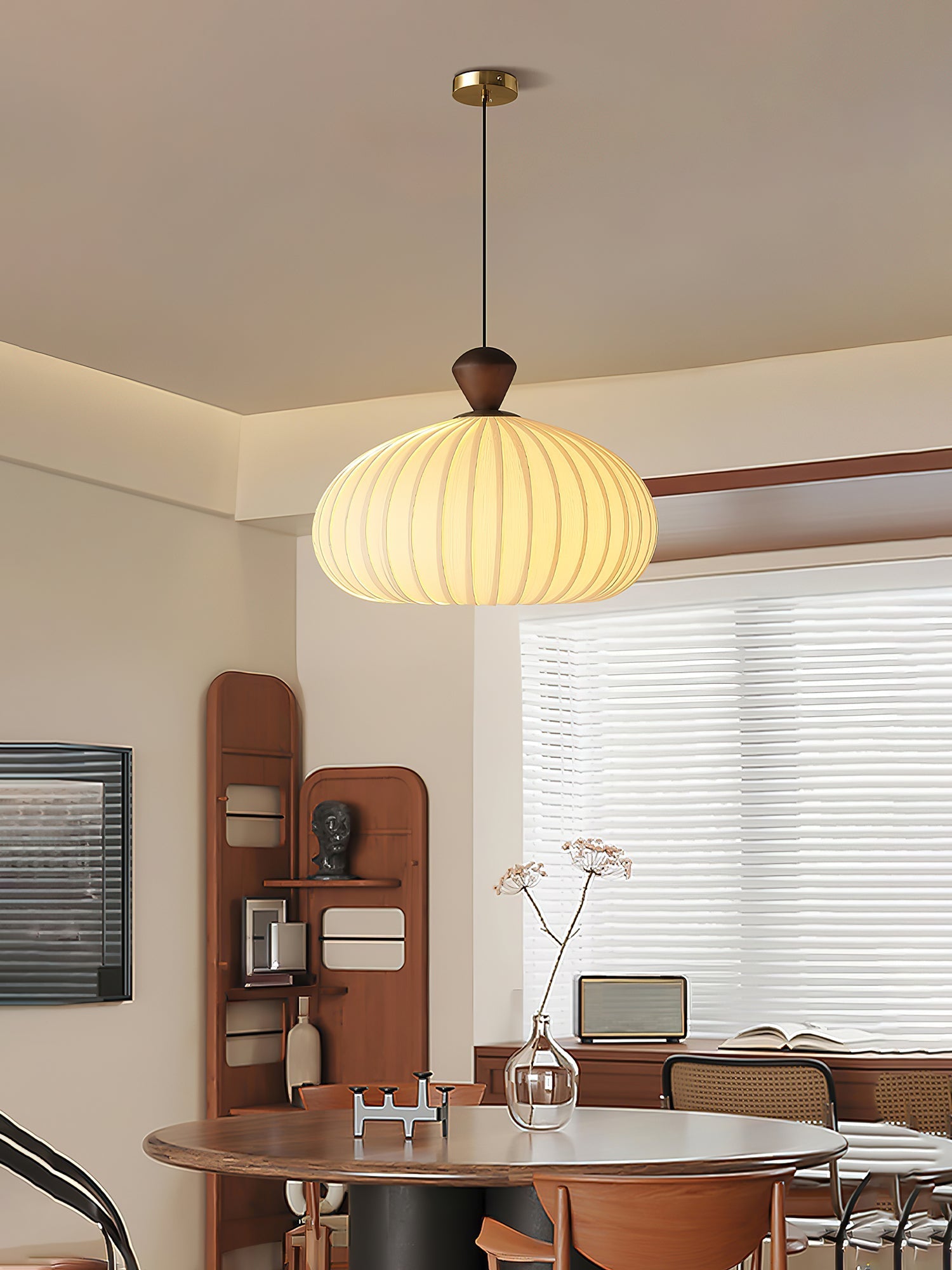 Evaryn Pleated Pendant Light-Neutral Decor
