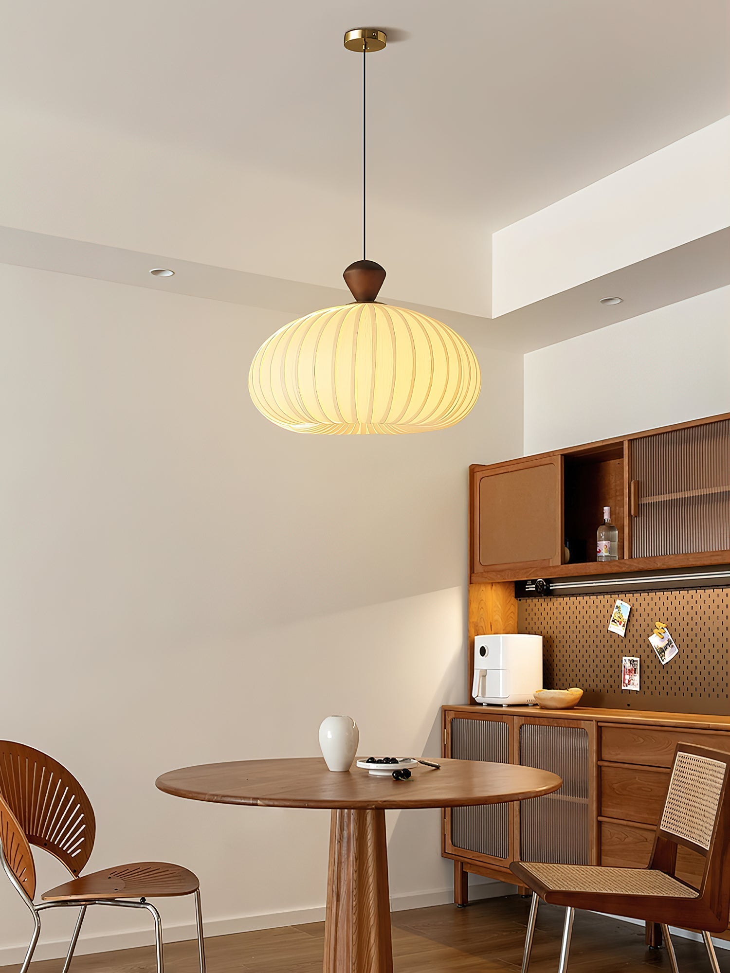 Evaryn Pleated Pendant Light-Neutral Decor