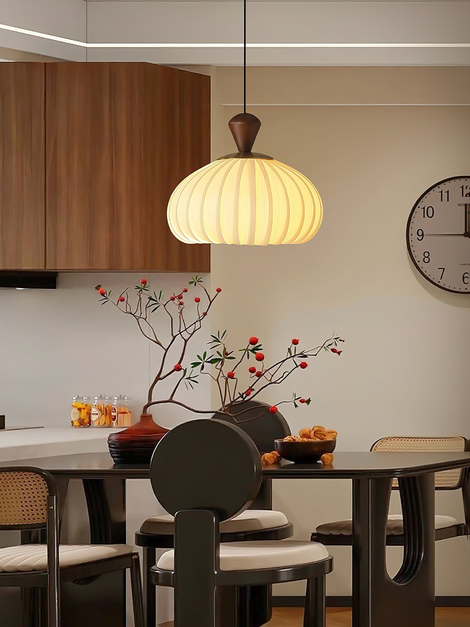 Evaryn Pleated Pendant Light-Neutral Decor