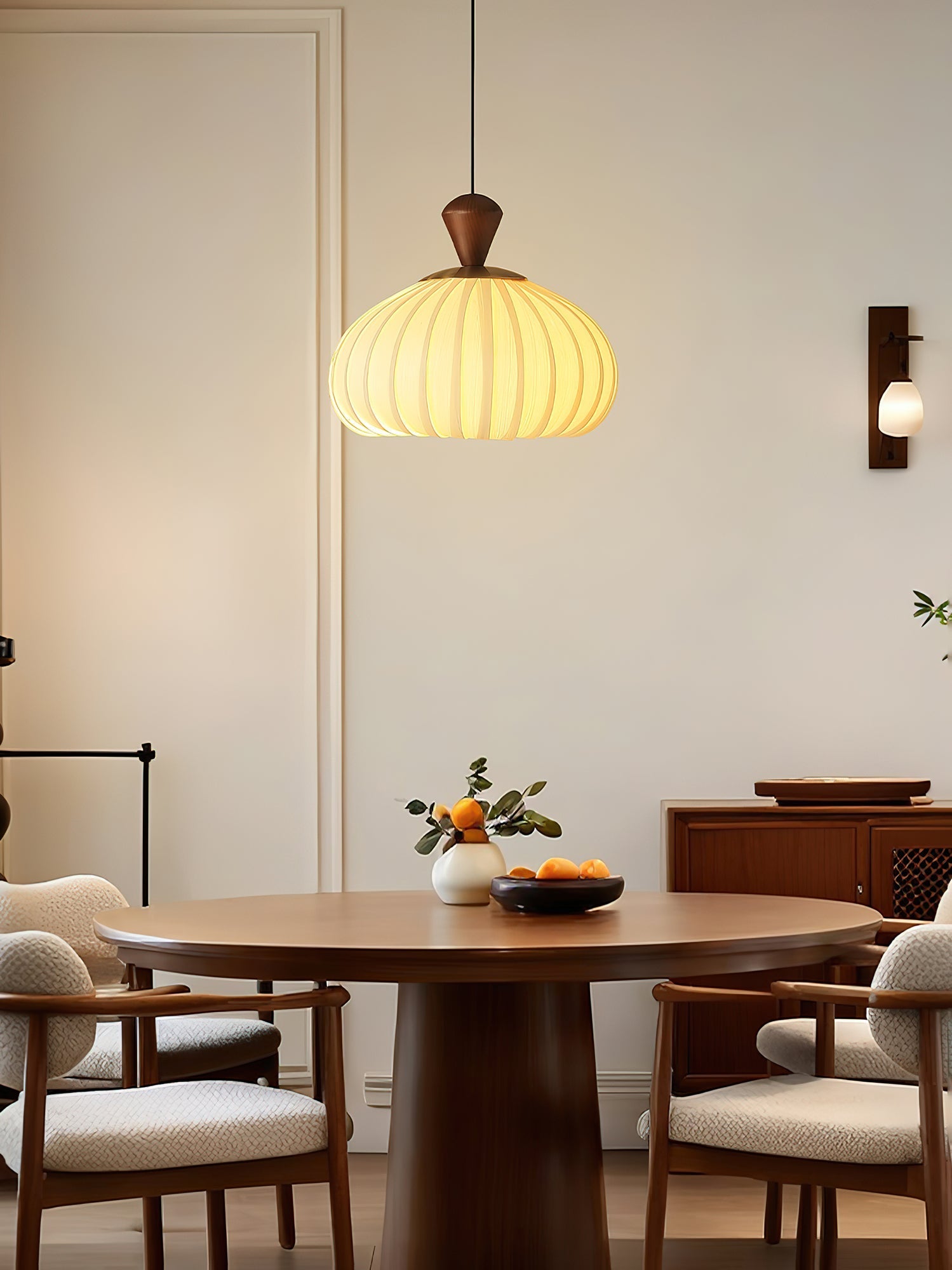 Evaryn Pleated Pendant Light-Neutral Decor