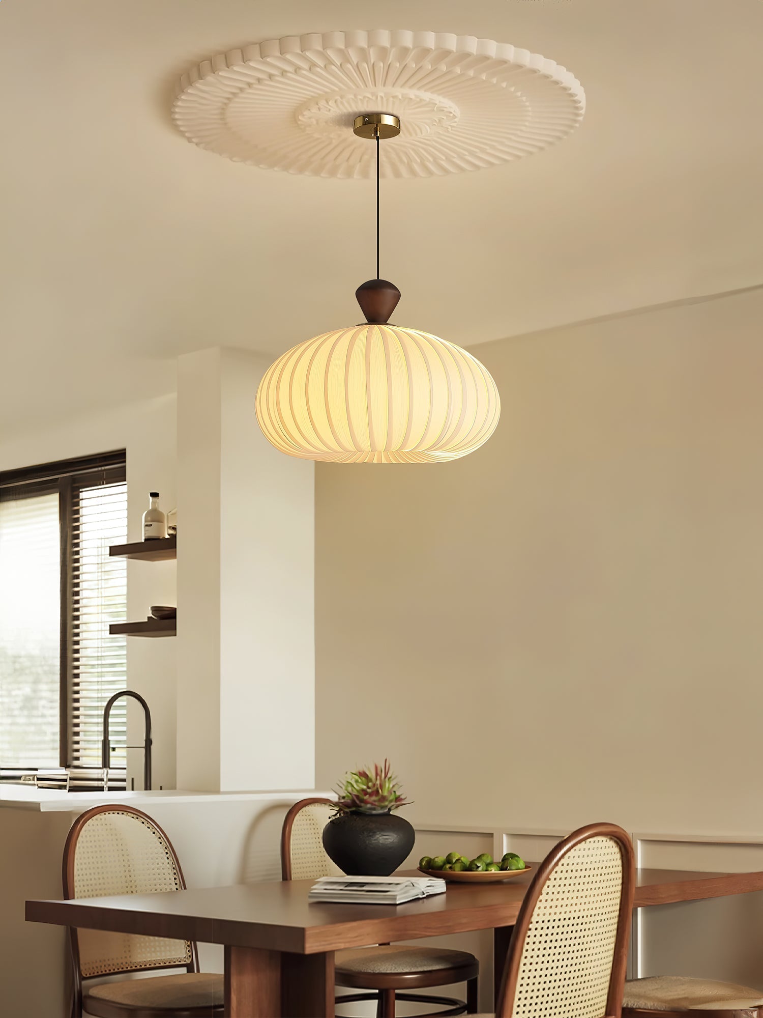 Evaryn Pleated Pendant Light-Neutral Decor