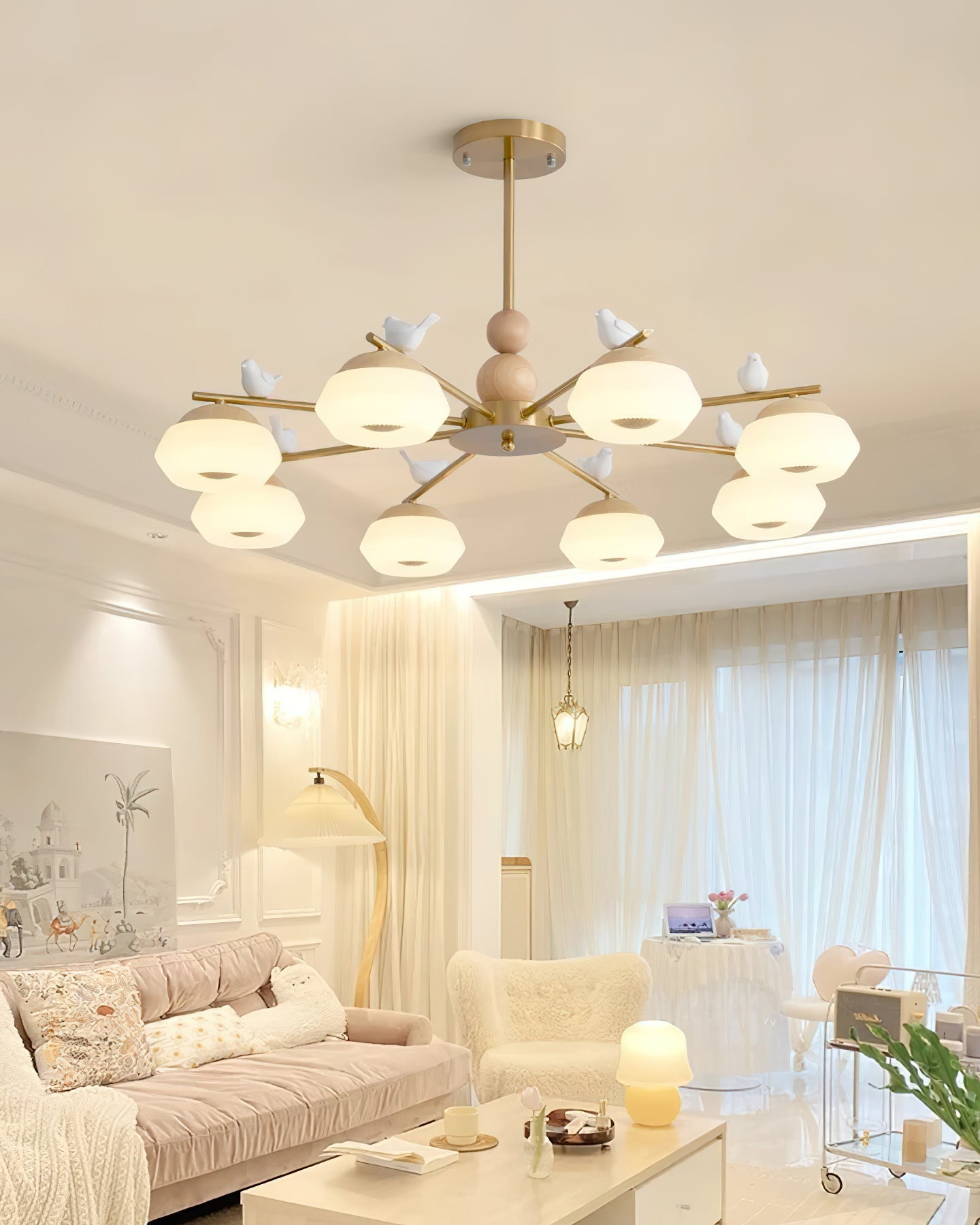 Lustra Chandelier Brass Bird Ozawa Elegant-Neutral Decor