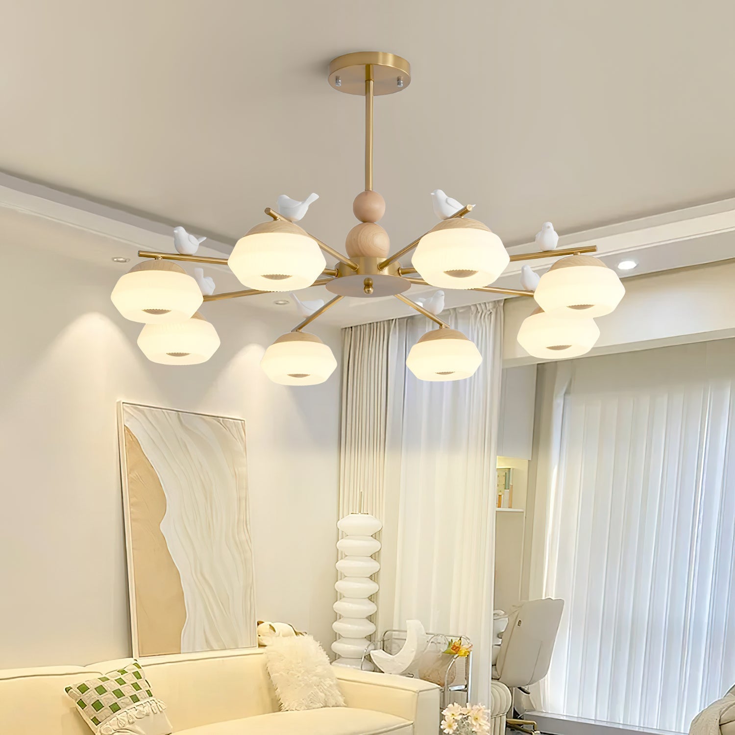 Lustra Chandelier Brass Bird Ozawa Elegant-Neutral Decor