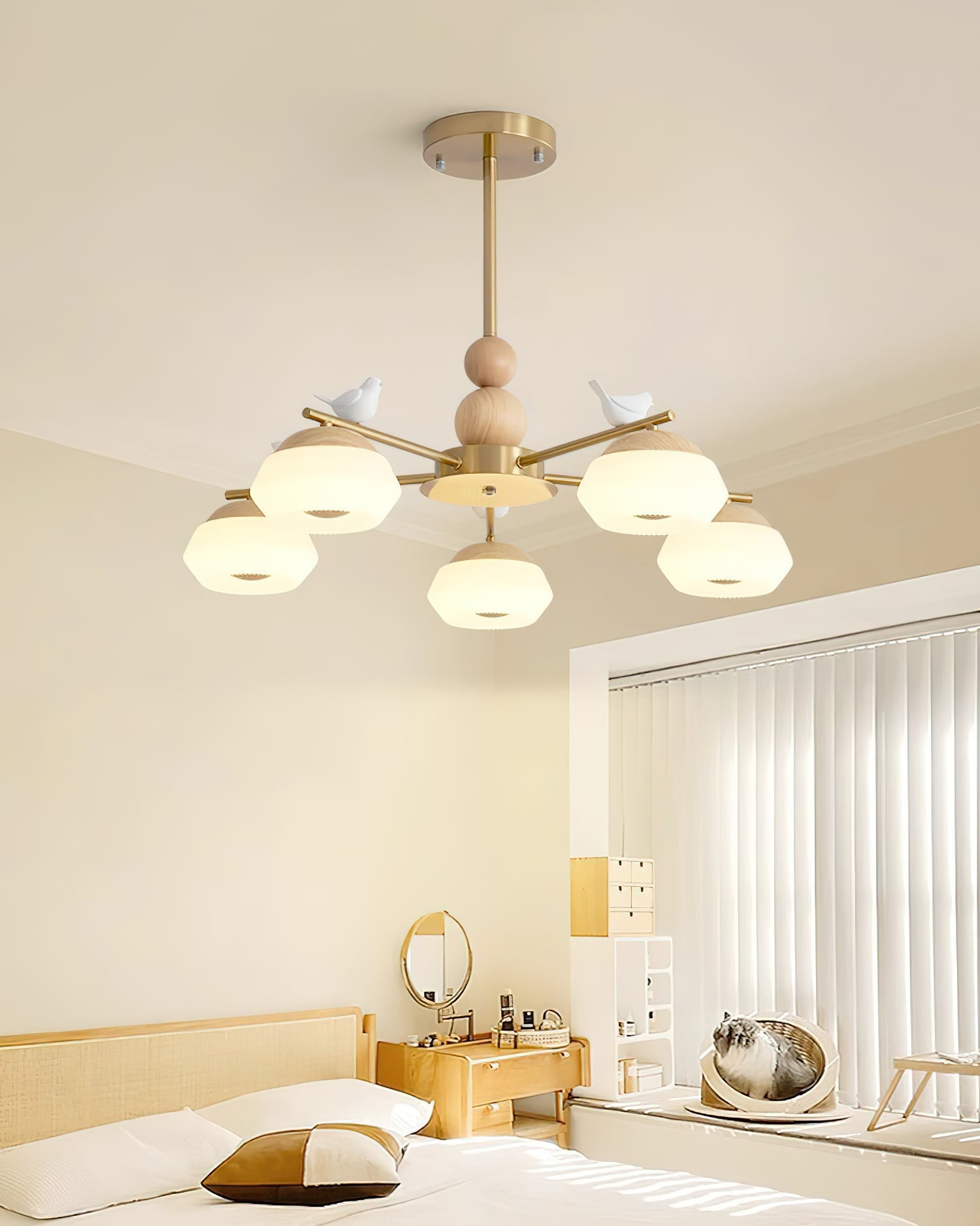 Lustra Chandelier Brass Bird Ozawa Elegant-Neutral Decor
