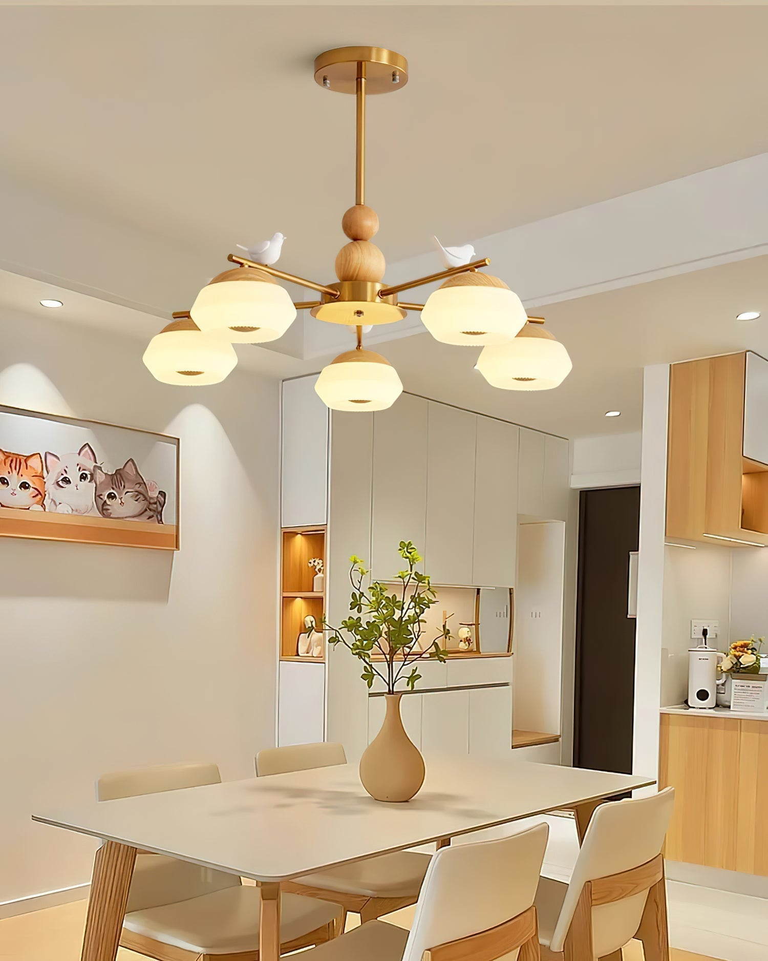 Lustra Chandelier Brass Bird Ozawa Elegant-Neutral Decor