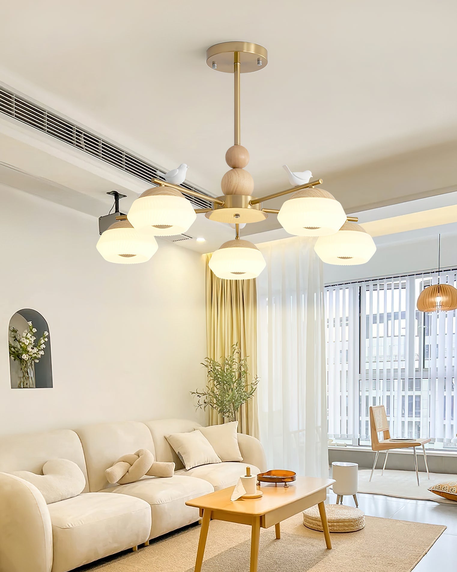 Lustra Chandelier Brass Bird Ozawa Elegant-Neutral Decor