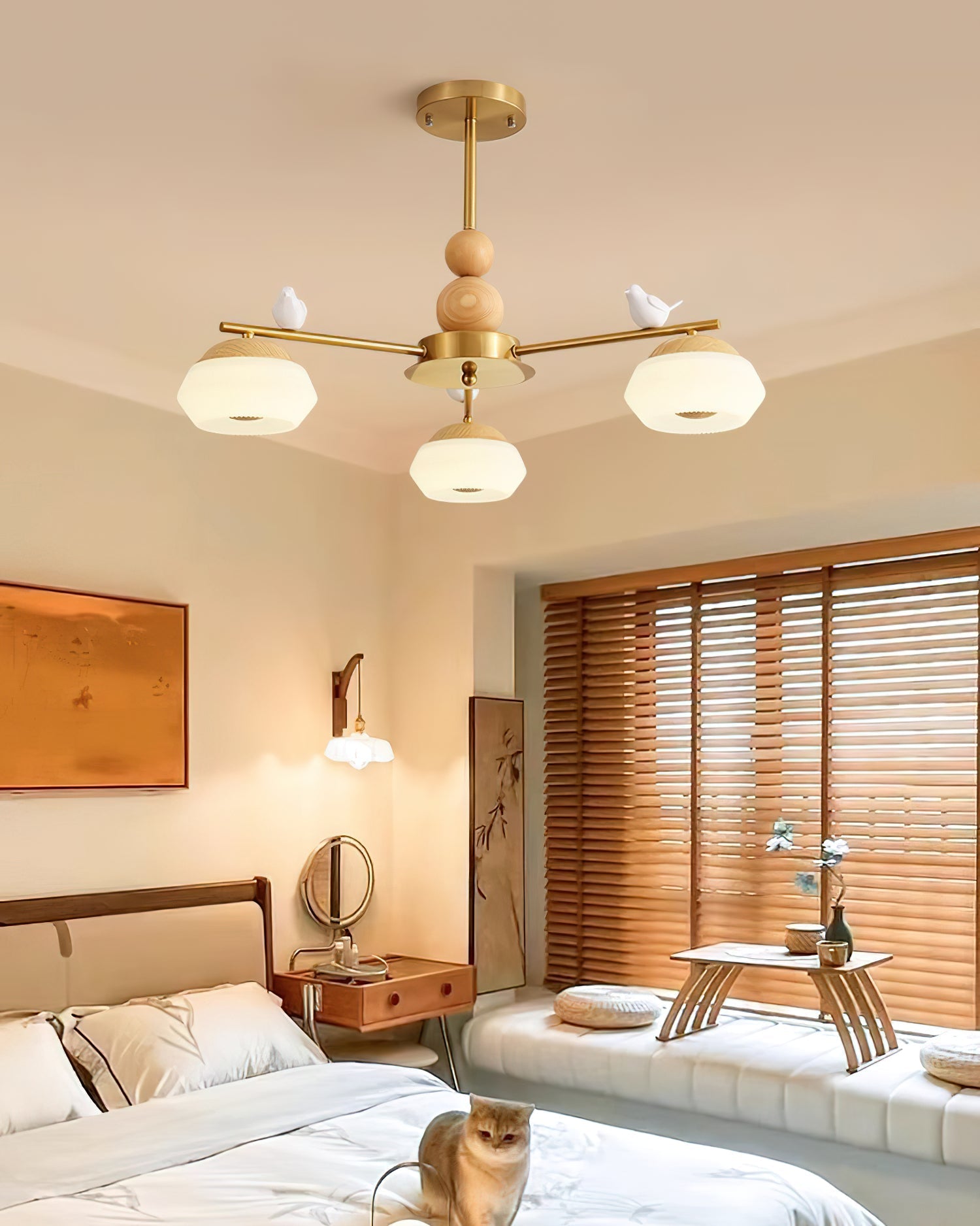 Lustra Chandelier Brass Bird Ozawa Elegant-Neutral Decor