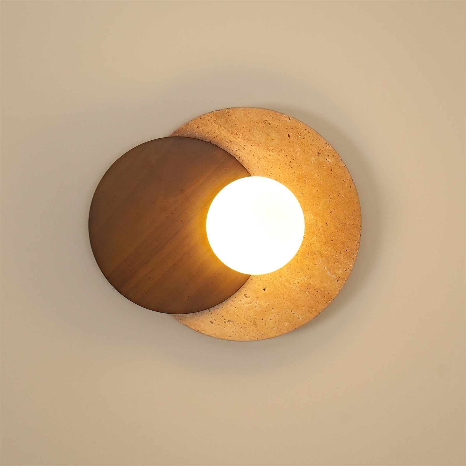 Ritta Wall Lamp Overlapping Travertine