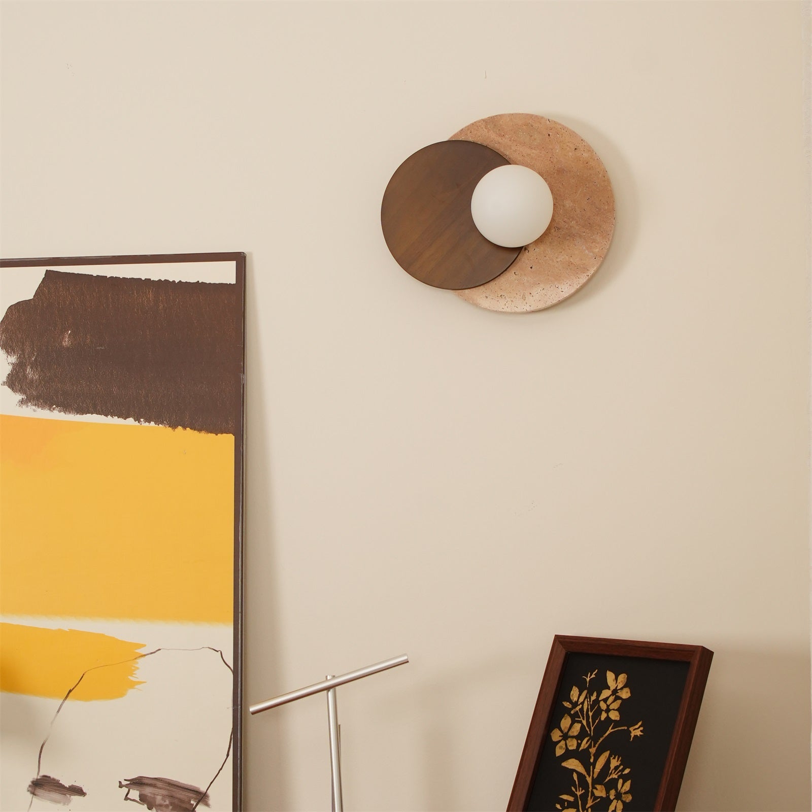 Ritta Wall Lamp Overlapping Travertine