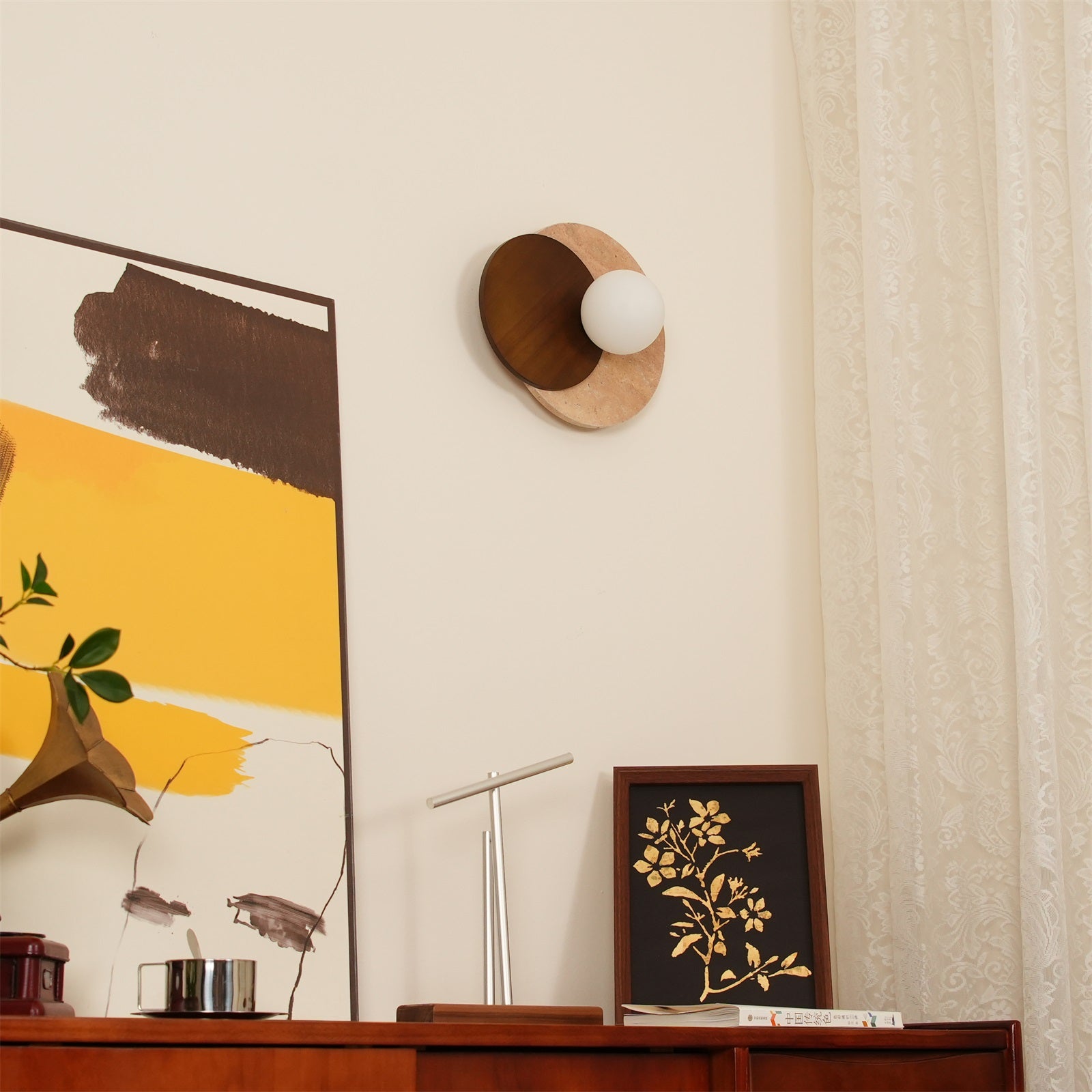 Ritta Wall Lamp Overlapping Travertine