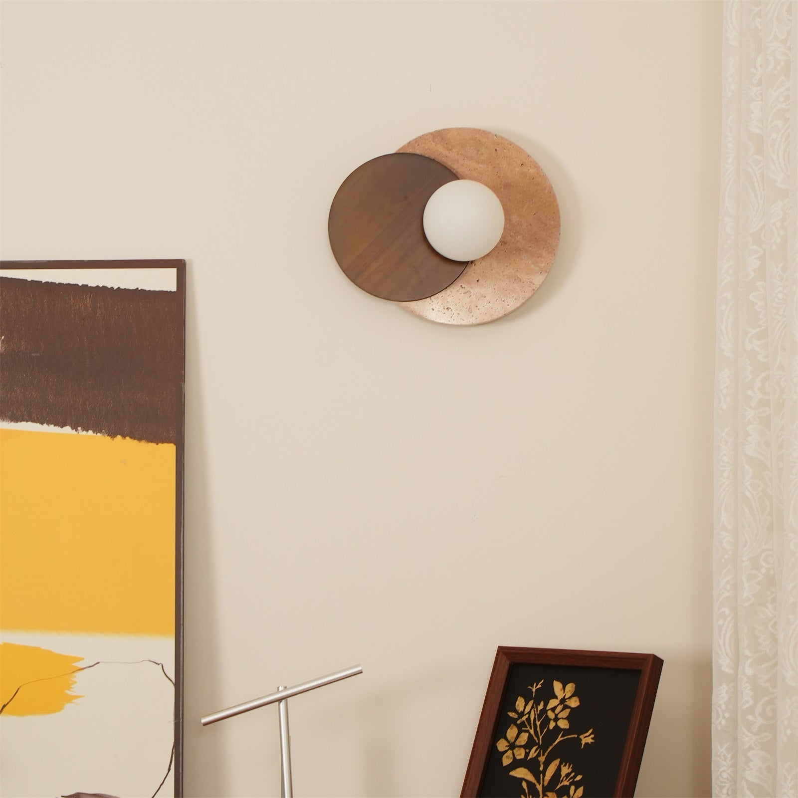 Ritta Wall Lamp Overlapping Travertine