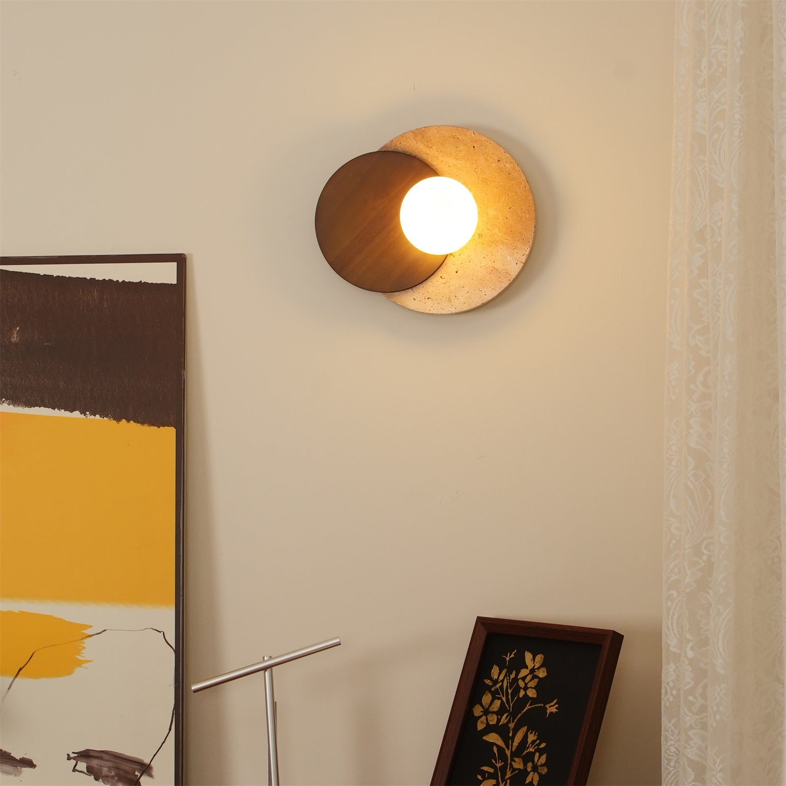 Ritta Wall Lamp Overlapping Travertine