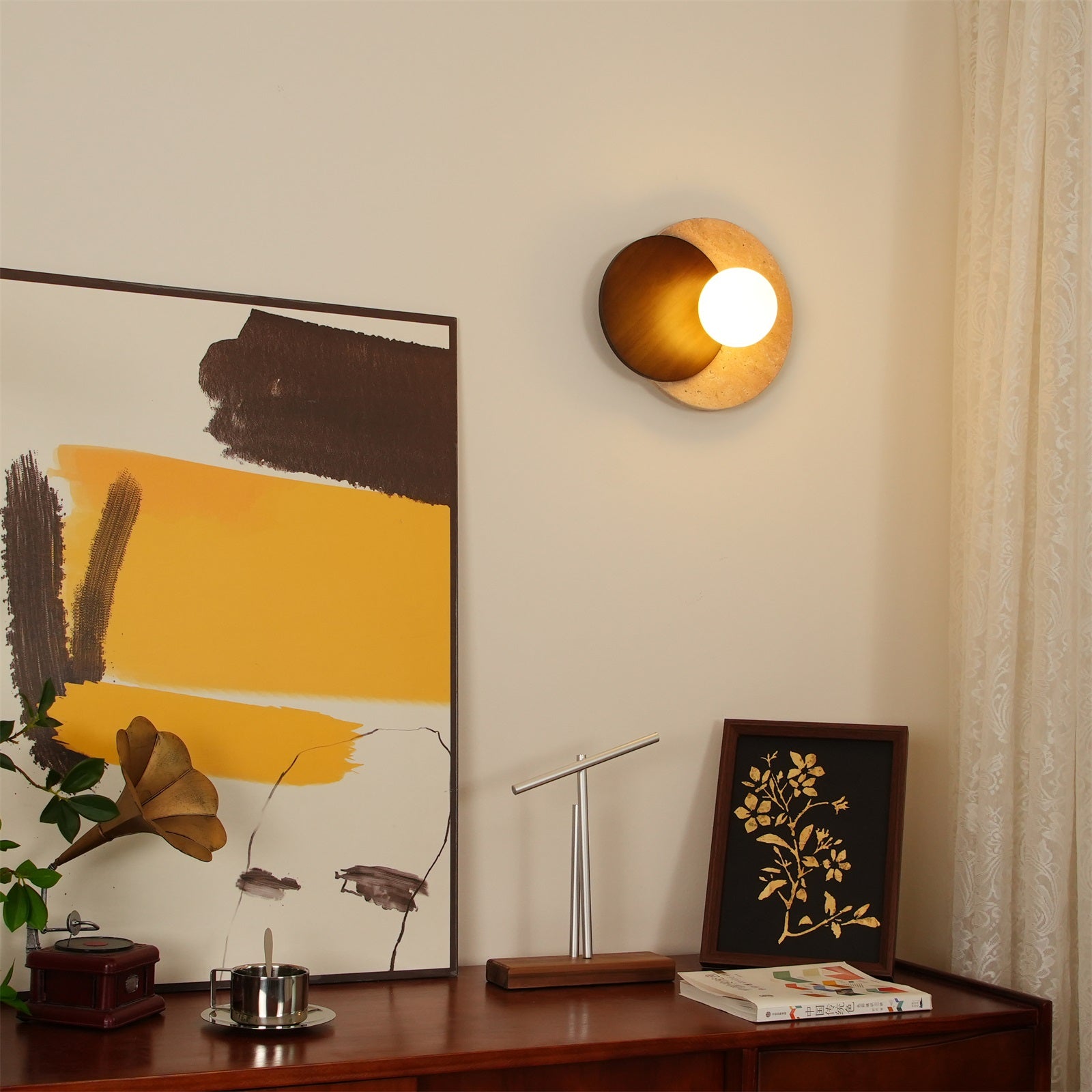 Ritta Wall Lamp Overlapping Travertine