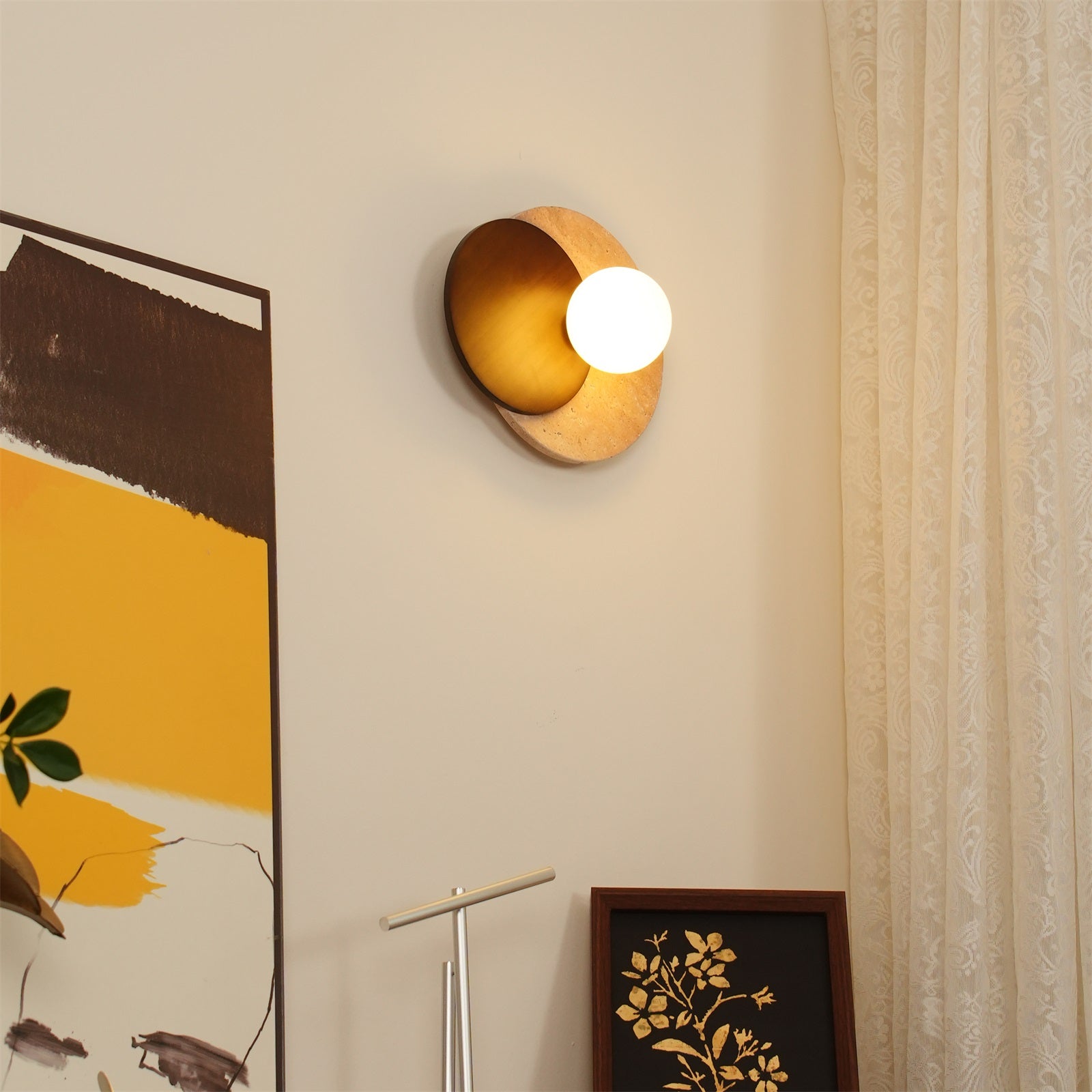 Ritta Wall Lamp Overlapping Travertine