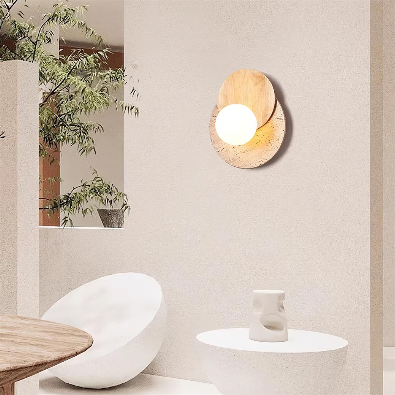 Ritta Wall Lamp Overlapping Travertine