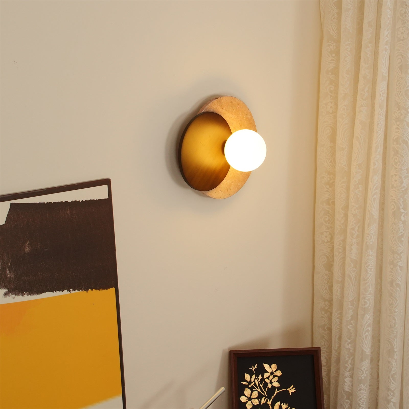 Ritta Wall Lamp Overlapping Travertine