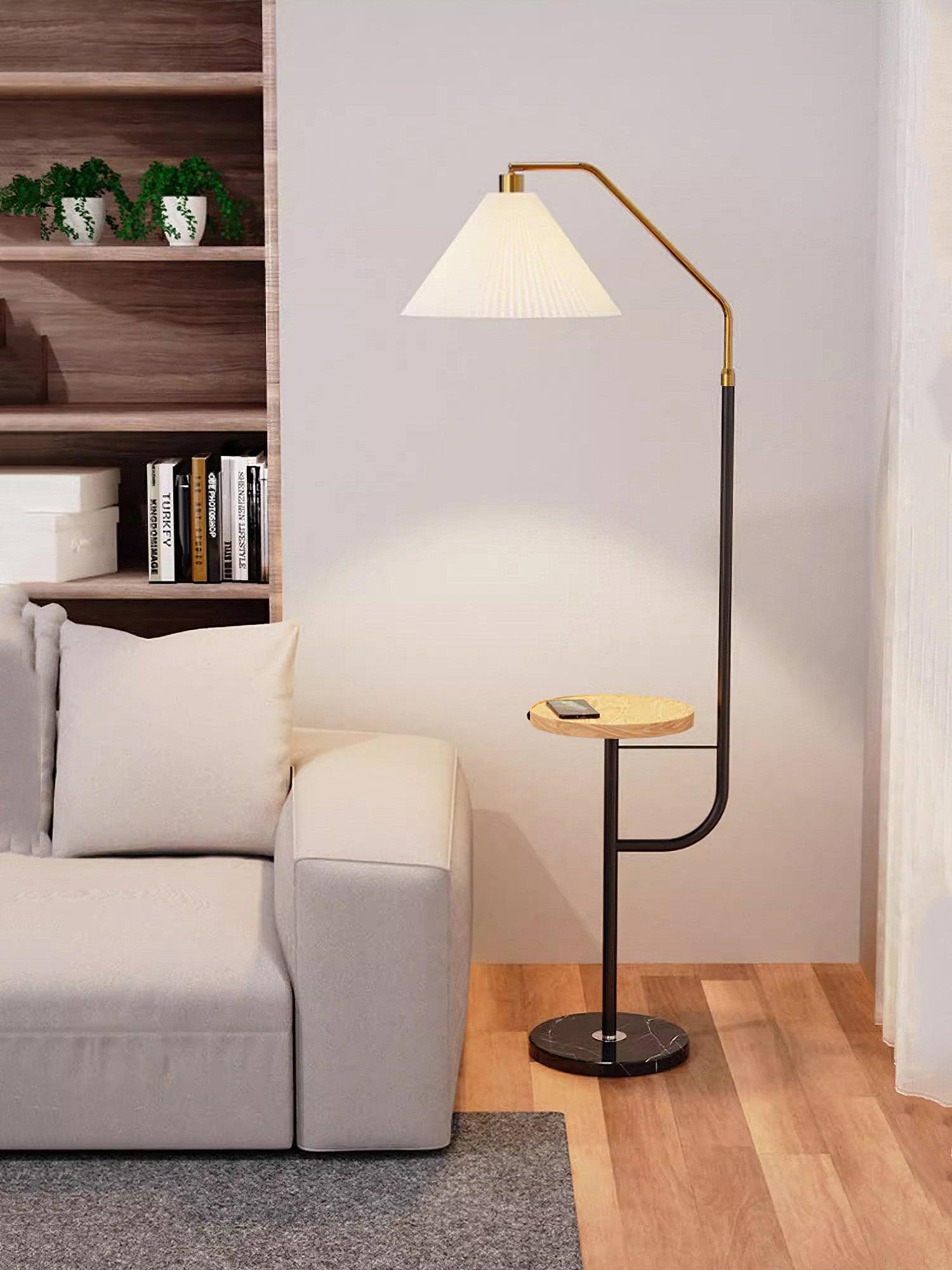 Nexc Marble Wood Floor Lamp-Neutral Decor