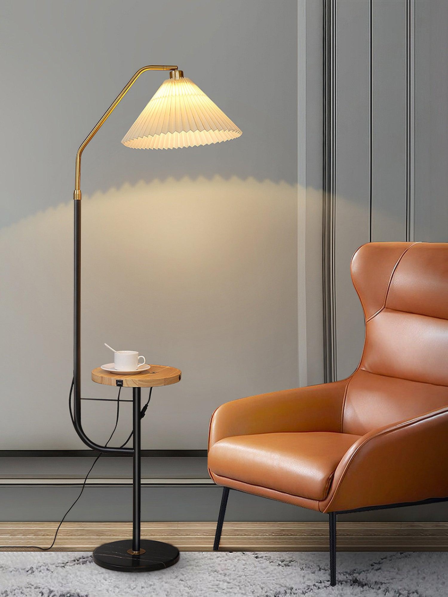 Nexc Marble Wood Floor Lamp-Neutral Decor