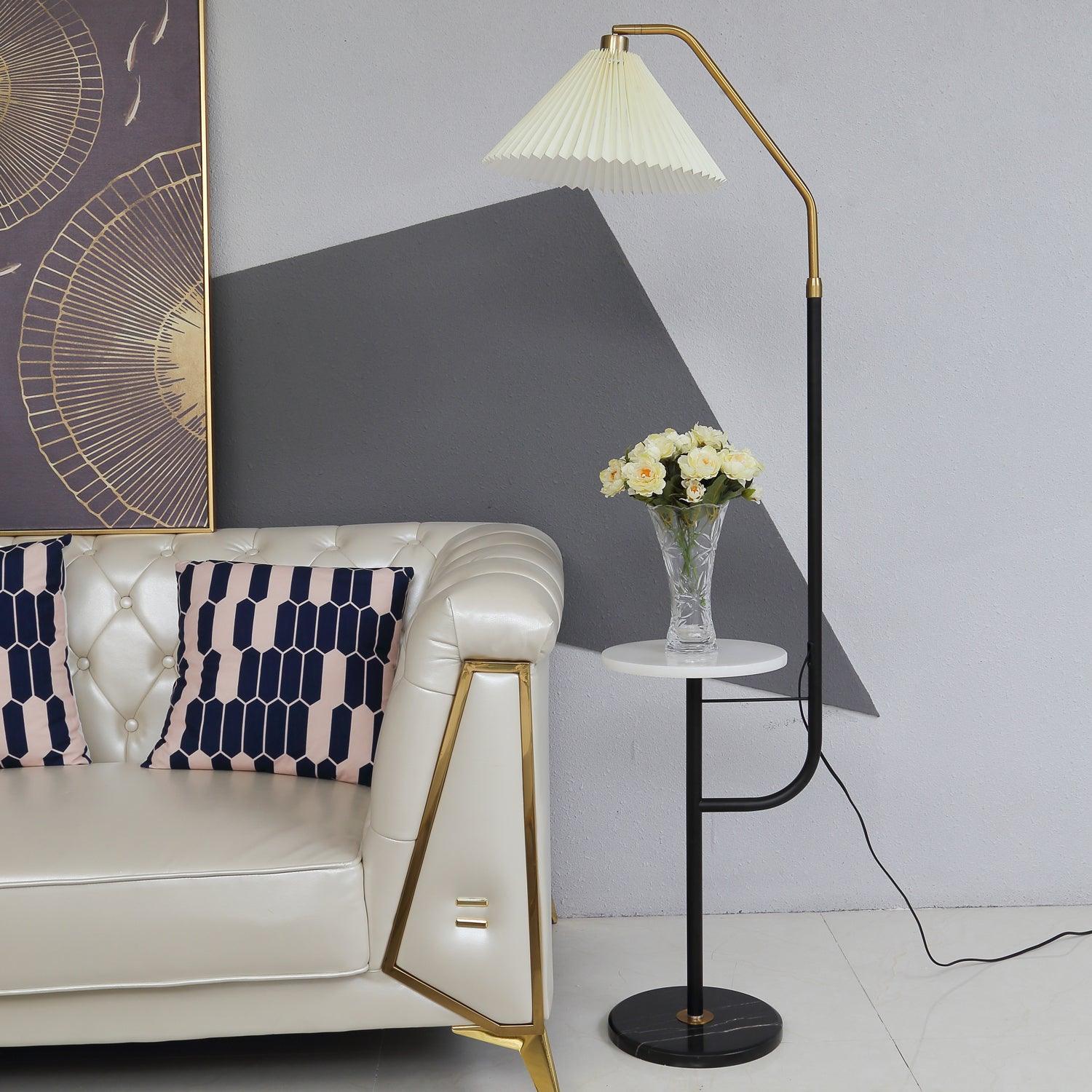 Nexc Marble Wood Floor Lamp-Neutral Decor