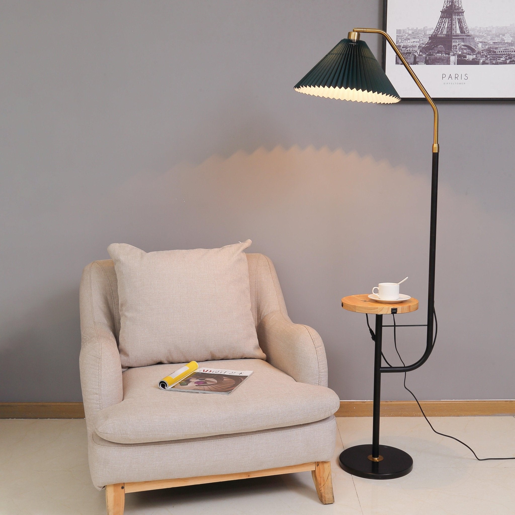 Nexc Marble Wood Floor Lamp-Neutral Decor