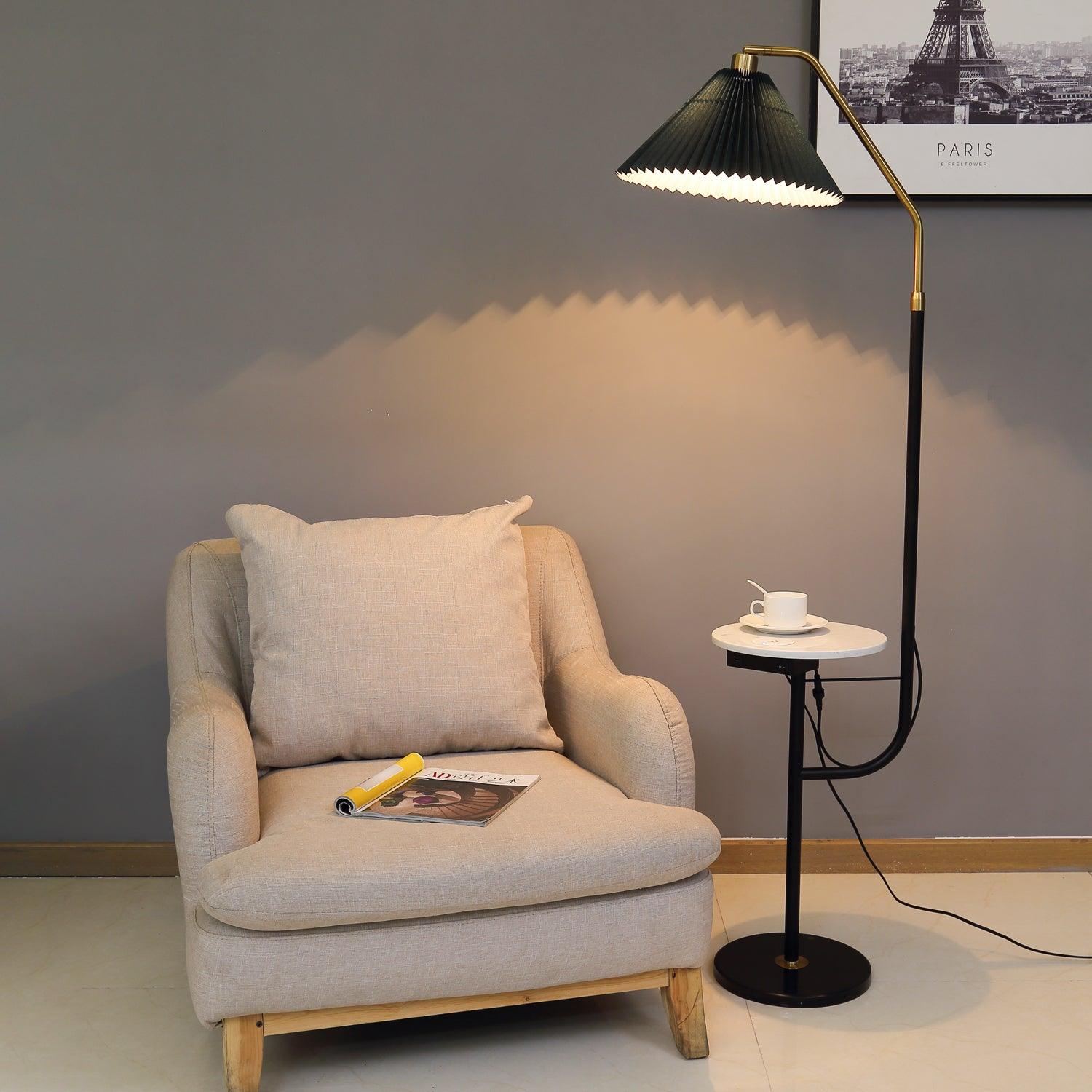 Nexc Marble Wood Floor Lamp-Neutral Decor