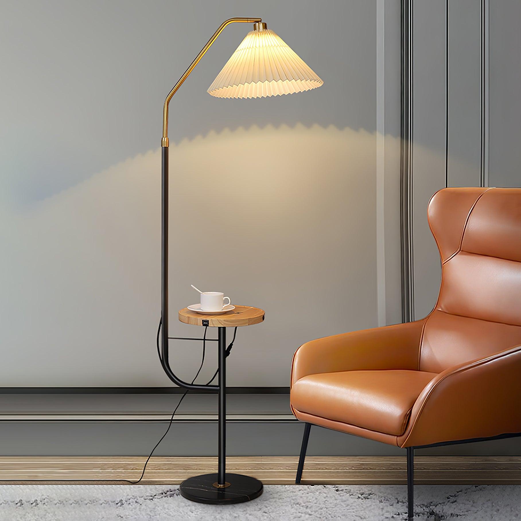 Nexc Marble Wood Floor Lamp-Neutral Decor