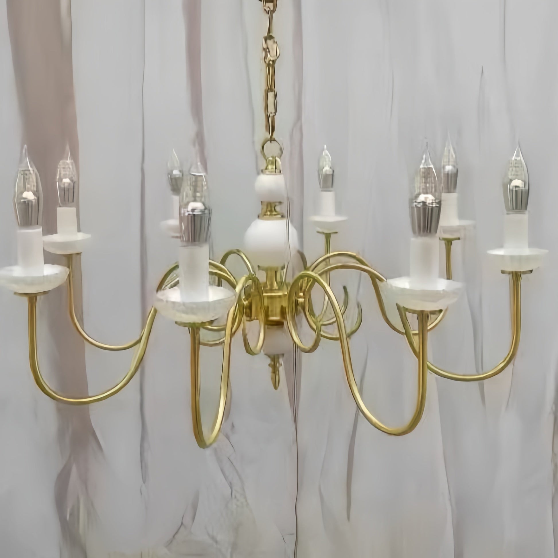 Silva Vintage LED Candle Chandelier Ceramic Bedroom - Neutral Decor