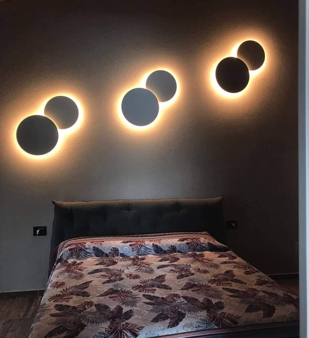 Arelis Geometric Disc Wall Lamp-Neutral Decor