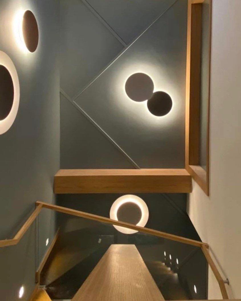 Arelis Geometric Disc Wall Lamp-Neutral Decor