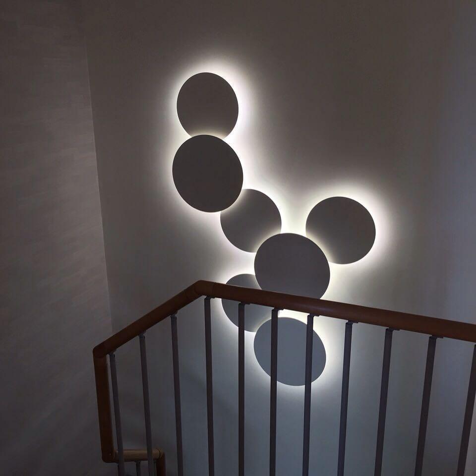 Arelis Geometric Disc Wall Lamp-Neutral Decor