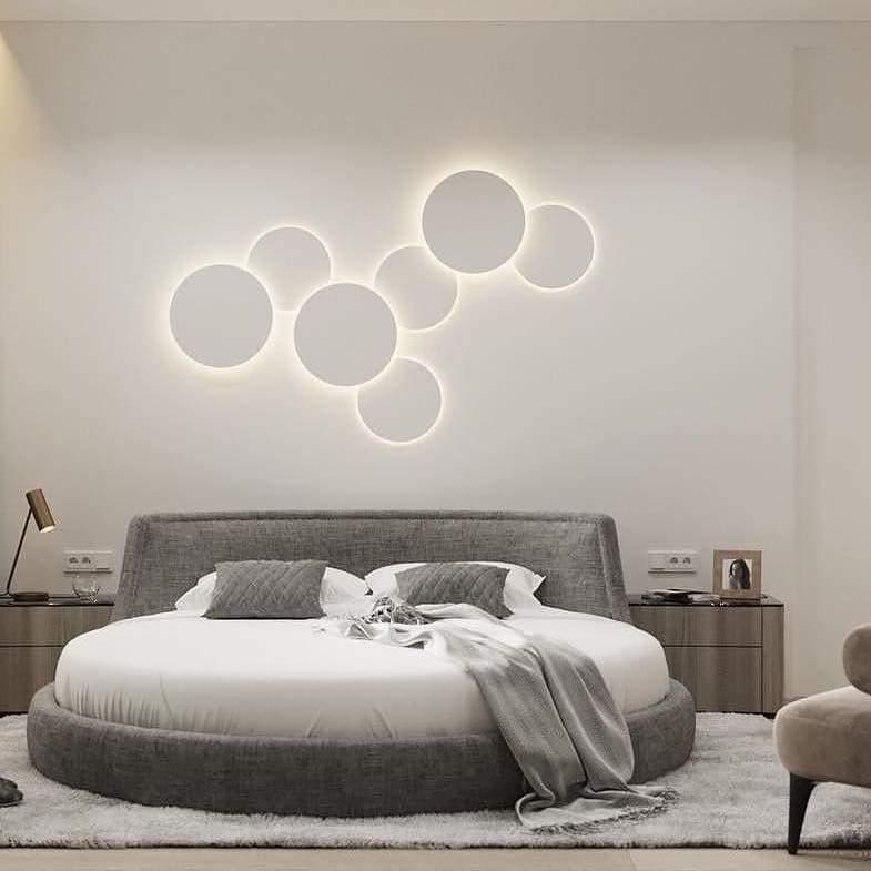 Arelis Geometric Disc Wall Lamp-Neutral Decor
