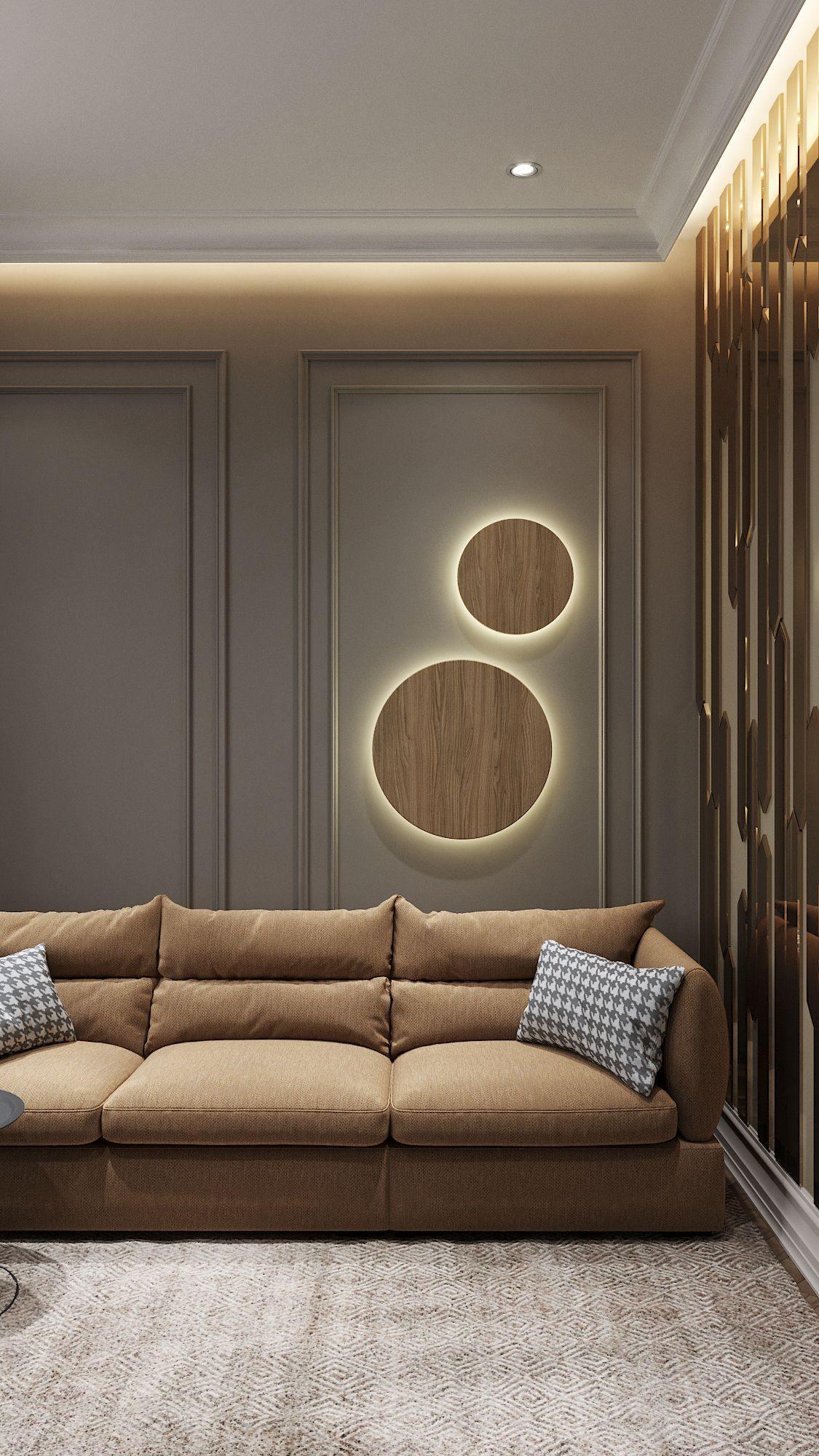 Arelis Geometric Disc Wall Lamp-Neutral Decor