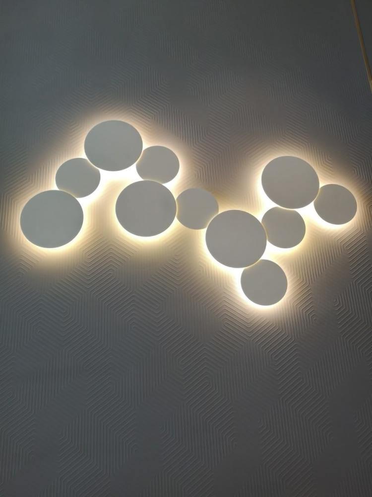 Arelis Geometric Disc Wall Lamp-Neutral Decor