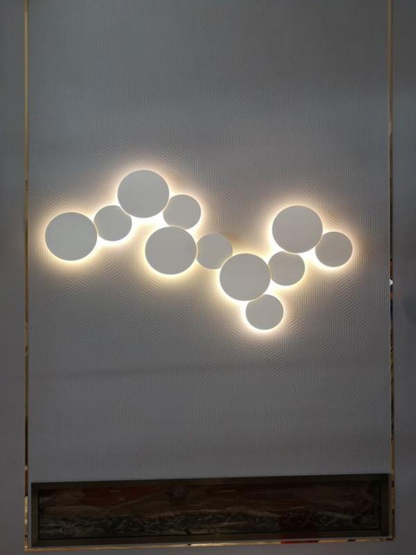 Arelis Geometric Disc Wall Lamp-Neutral Decor