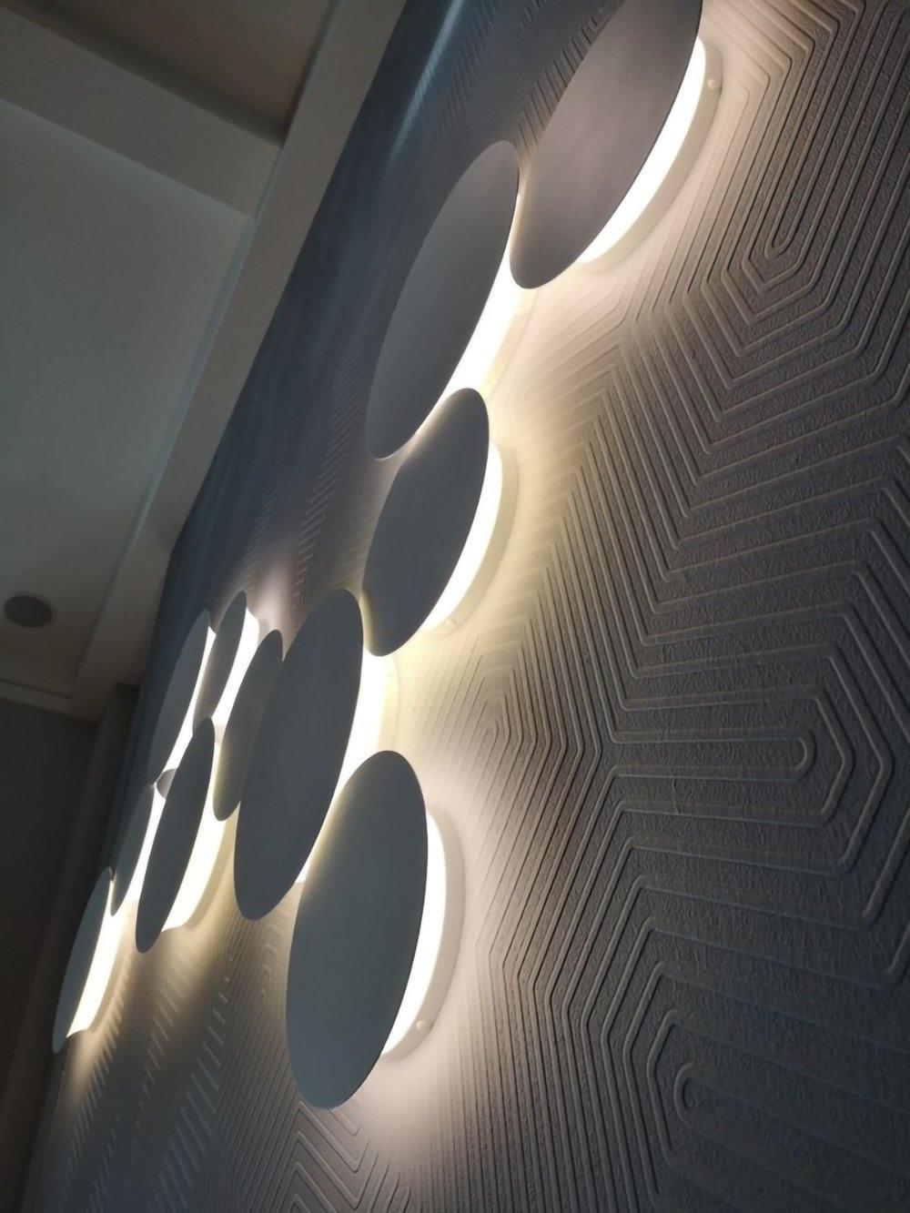 Arelis Geometric Disc Wall Lamp-Neutral Decor