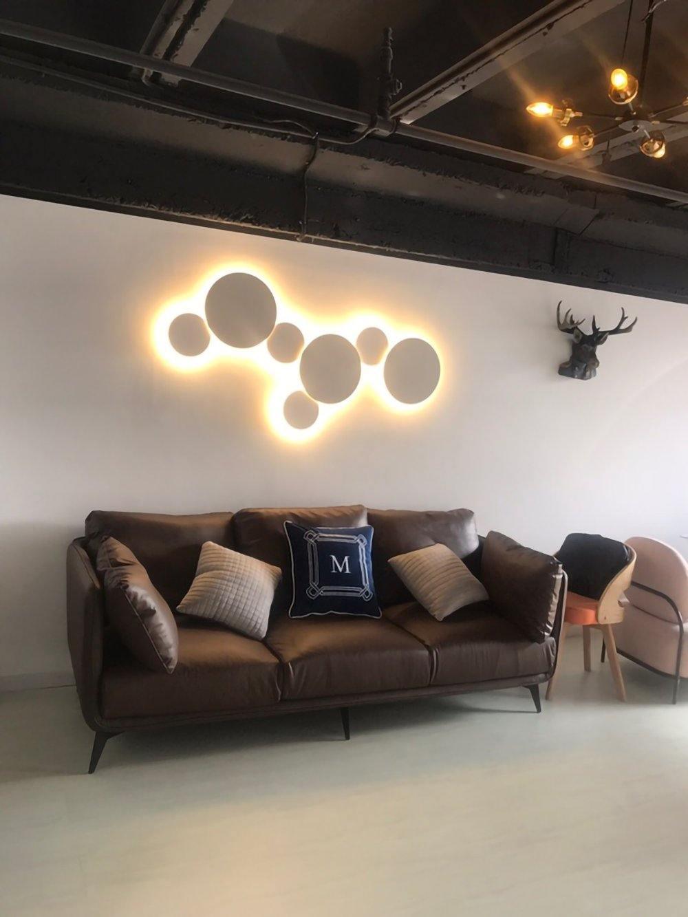 Arelis Geometric Disc Wall Lamp-Neutral Decor