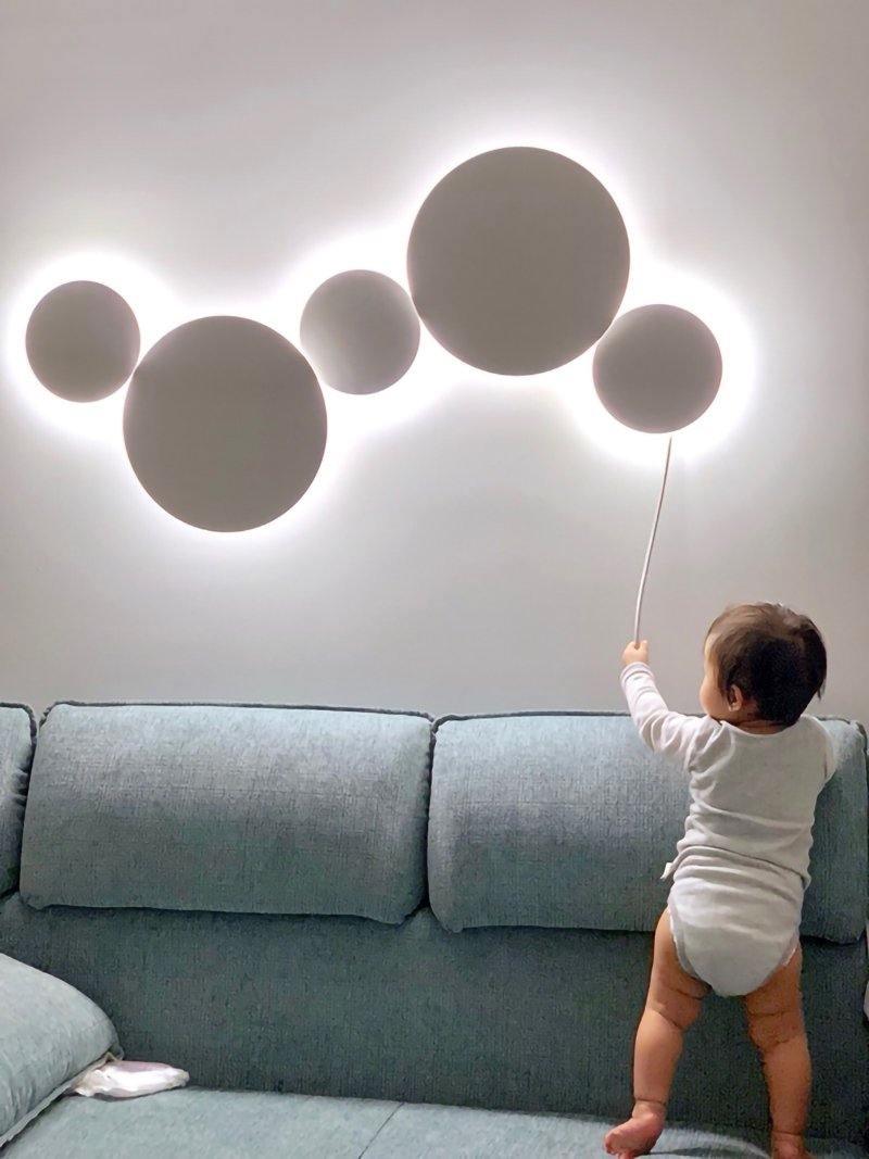 Arelis Geometric Disc Wall Lamp-Neutral Decor