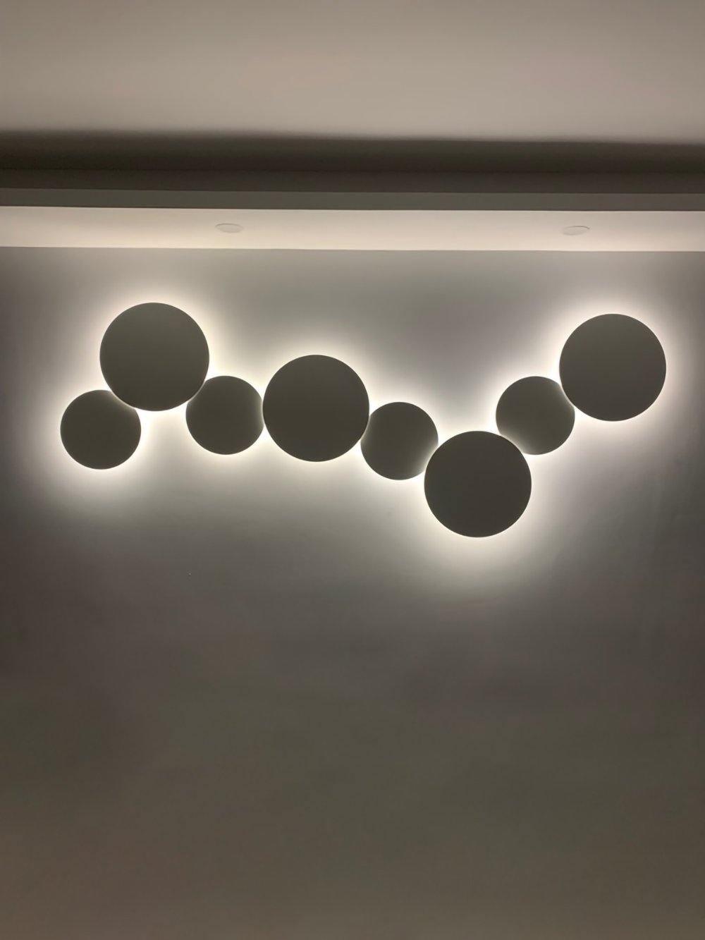 Arelis Geometric Disc Wall Lamp-Neutral Decor