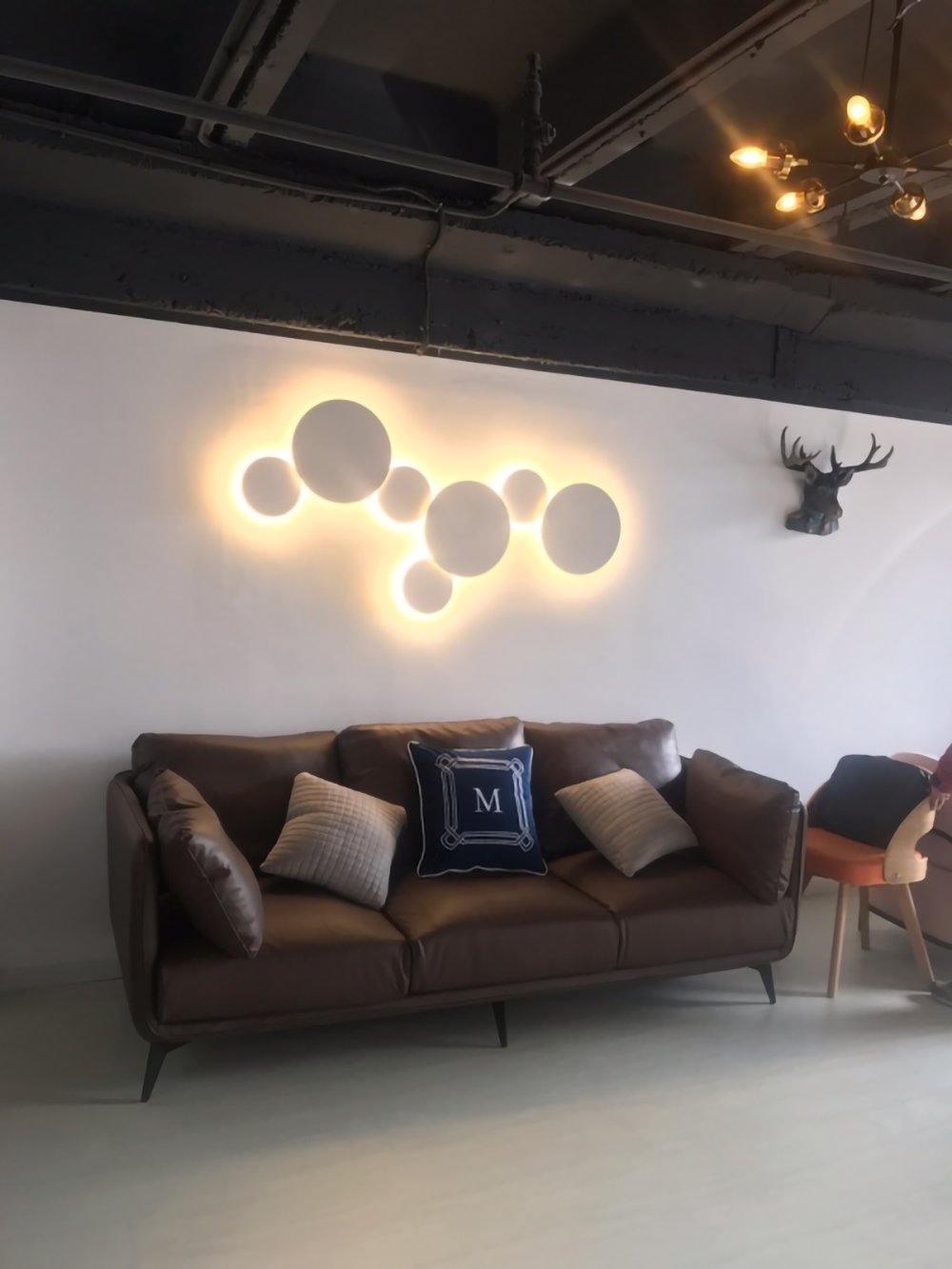 Arelis Geometric Disc Wall Lamp-Neutral Decor