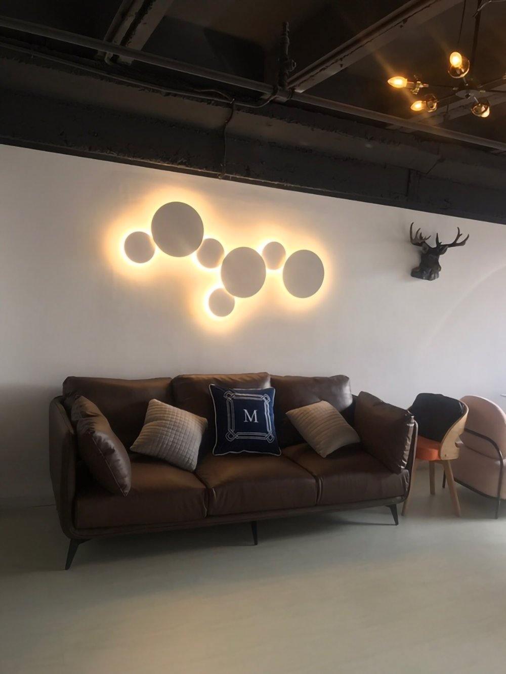Arelis Geometric Disc Wall Lamp-Neutral Decor