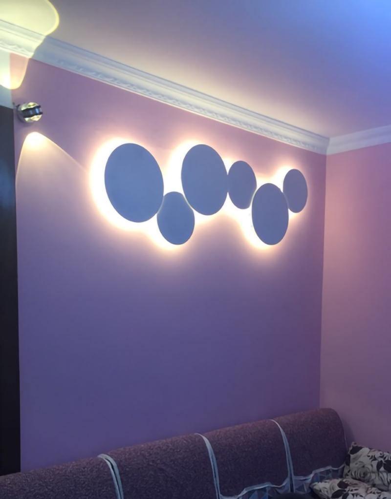 Arelis Geometric Disc Wall Lamp-Neutral Decor