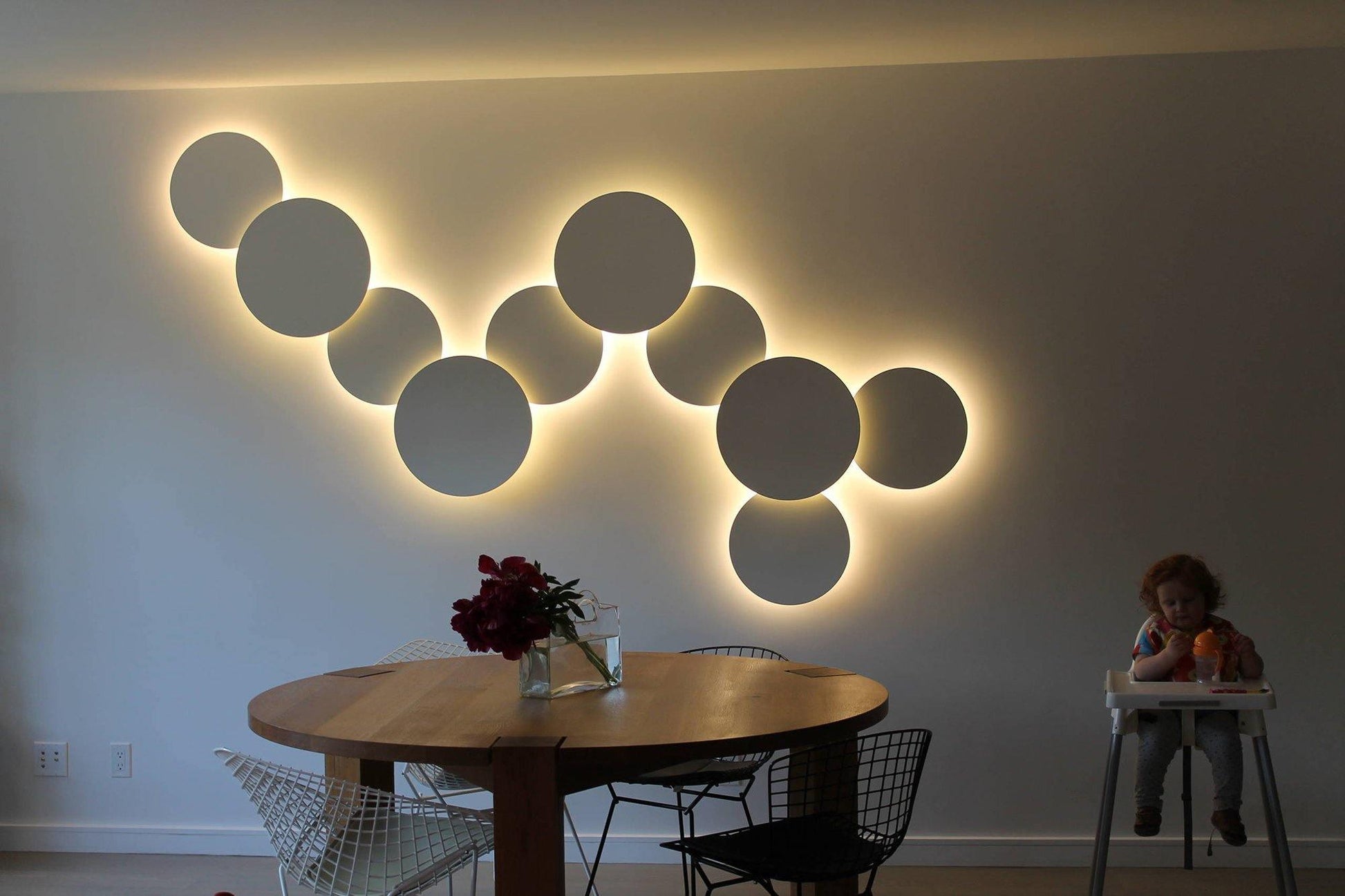 Arelis Geometric Disc Wall Lamp-Neutral Decor