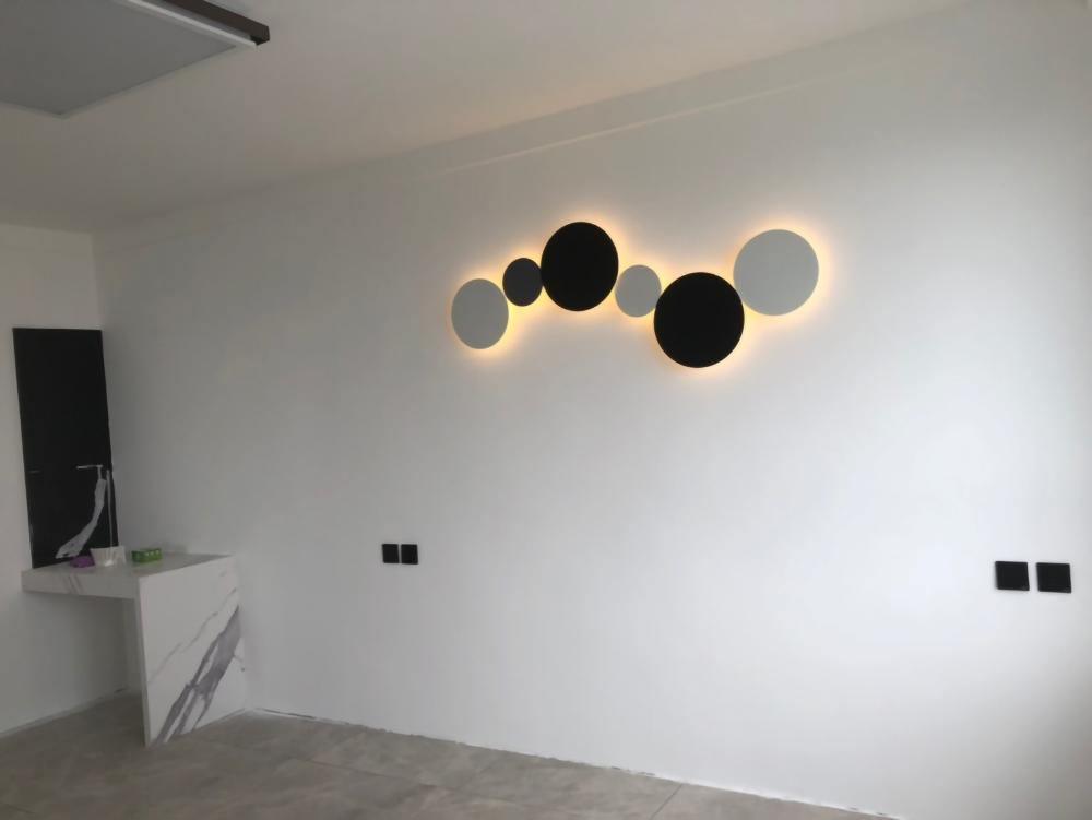 Arelis Geometric Disc Wall Lamp-Neutral Decor