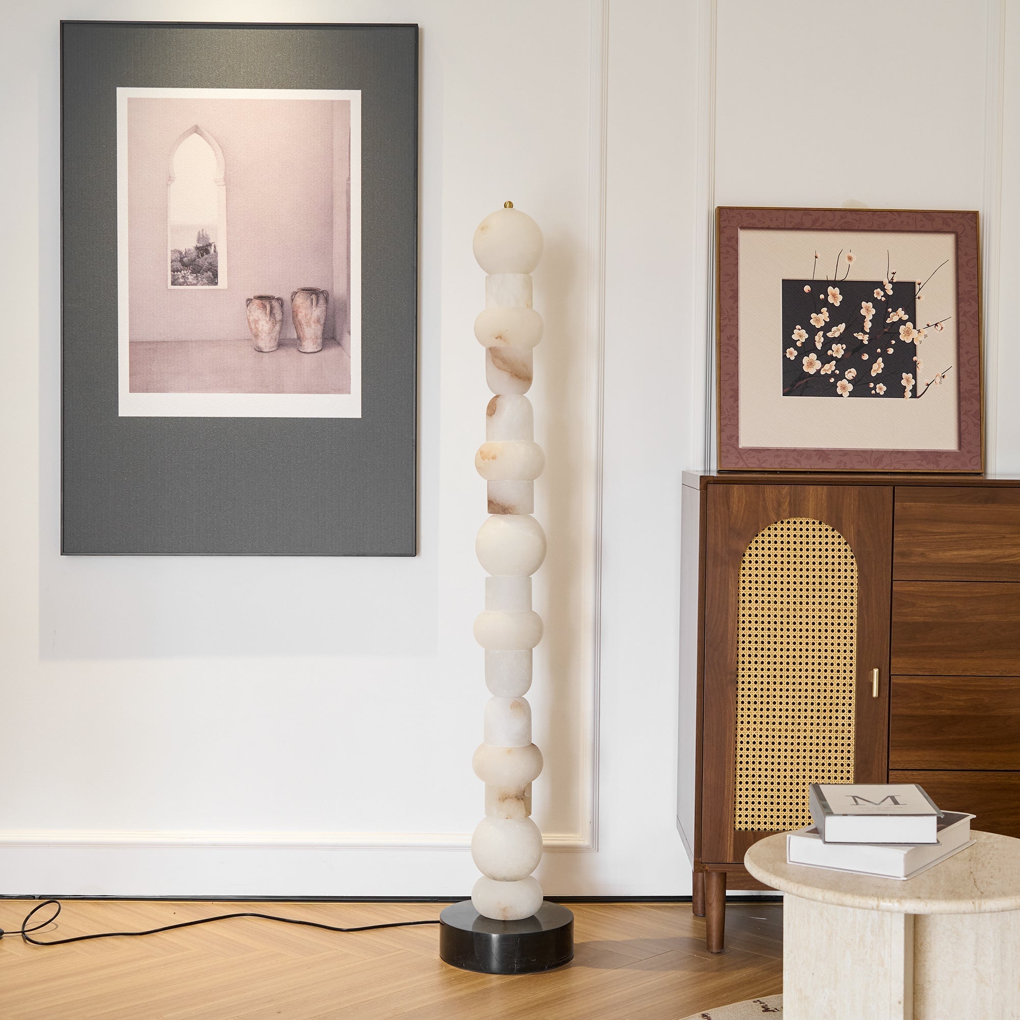 Nostix Alabaster Floor Lamp-Neutral Decor