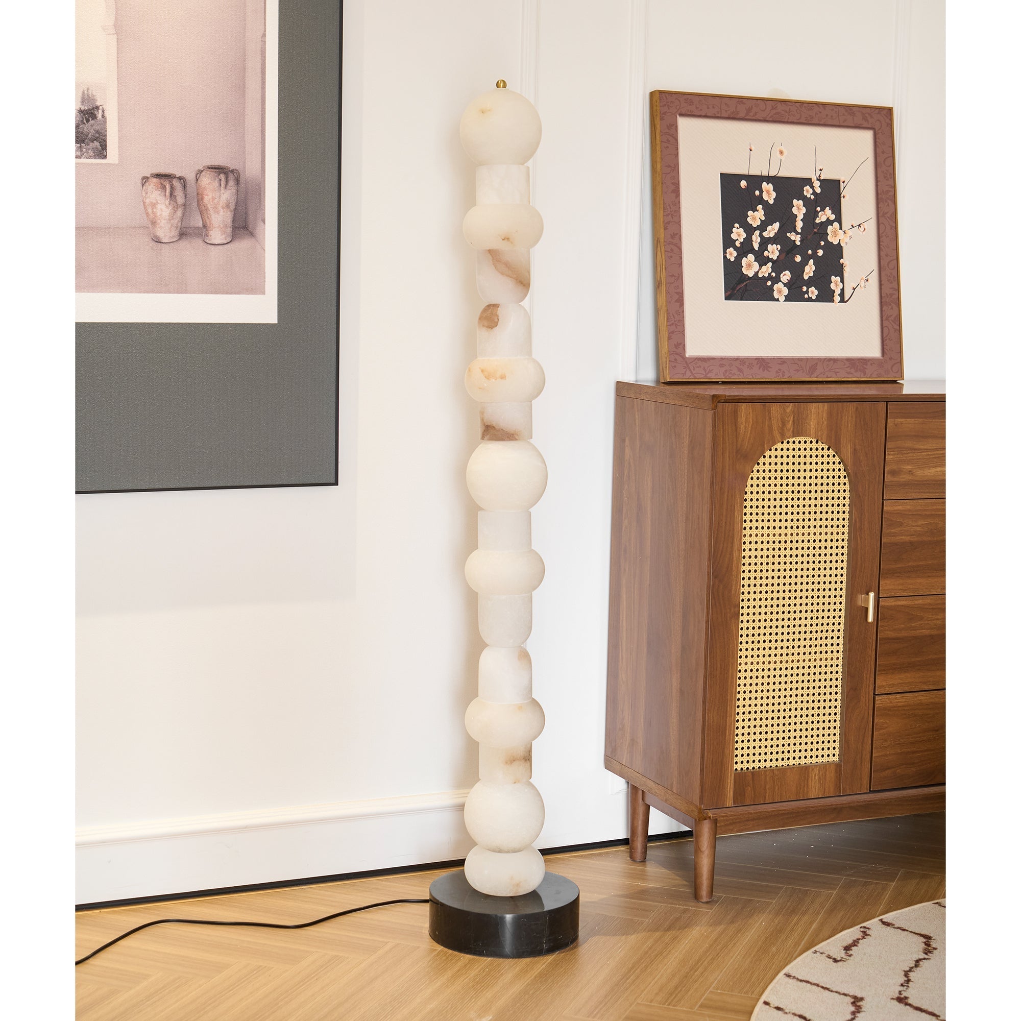 Nostix Alabaster Floor Lamp-Neutral Decor