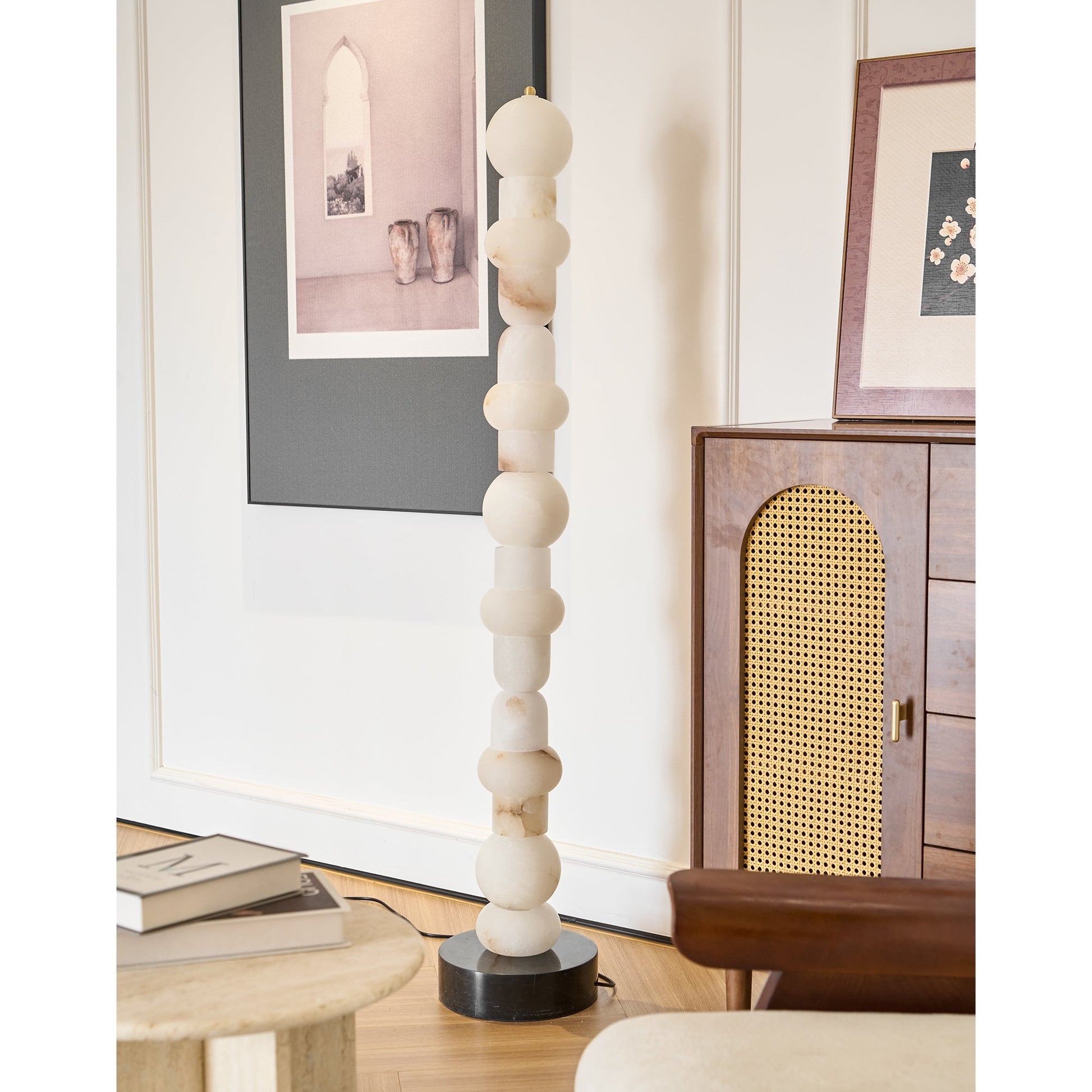Nostix Alabaster Floor Lamp-Neutral Decor