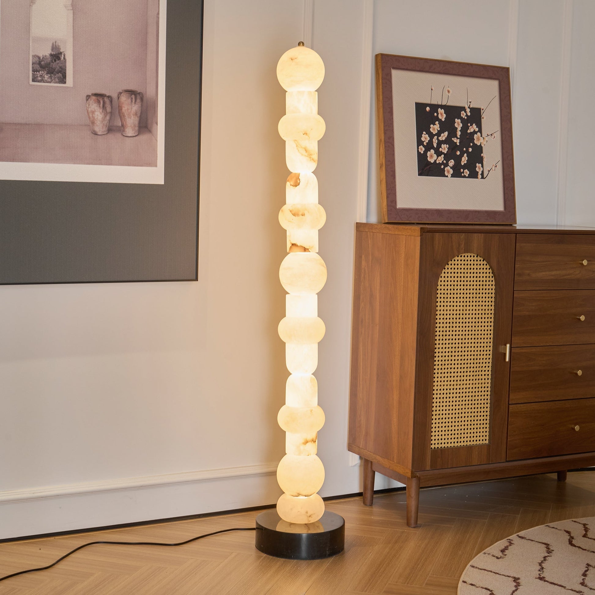 Nostix Alabaster Floor Lamp-Neutral Decor