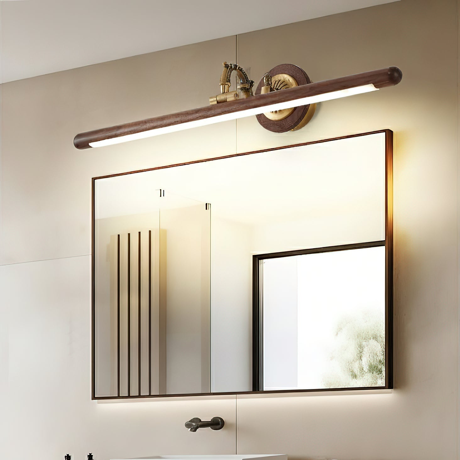 The all-brass finish version of the adjustable picture light.